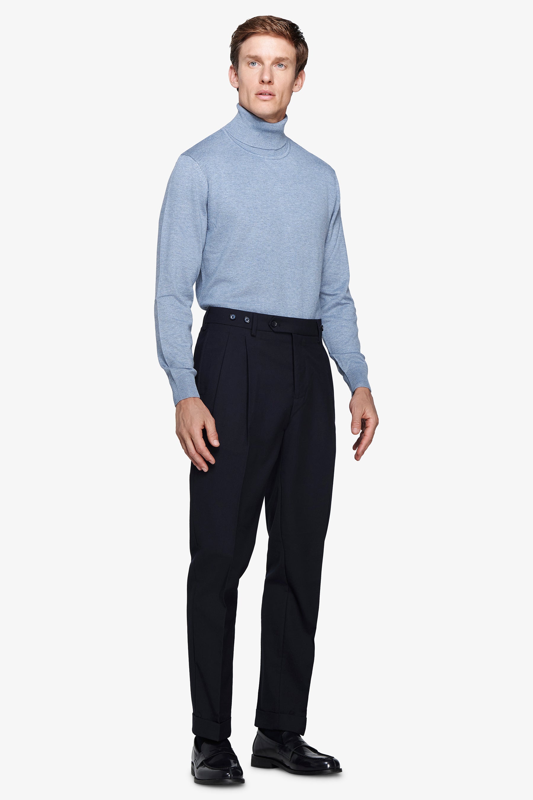 Blue basic turtleneck