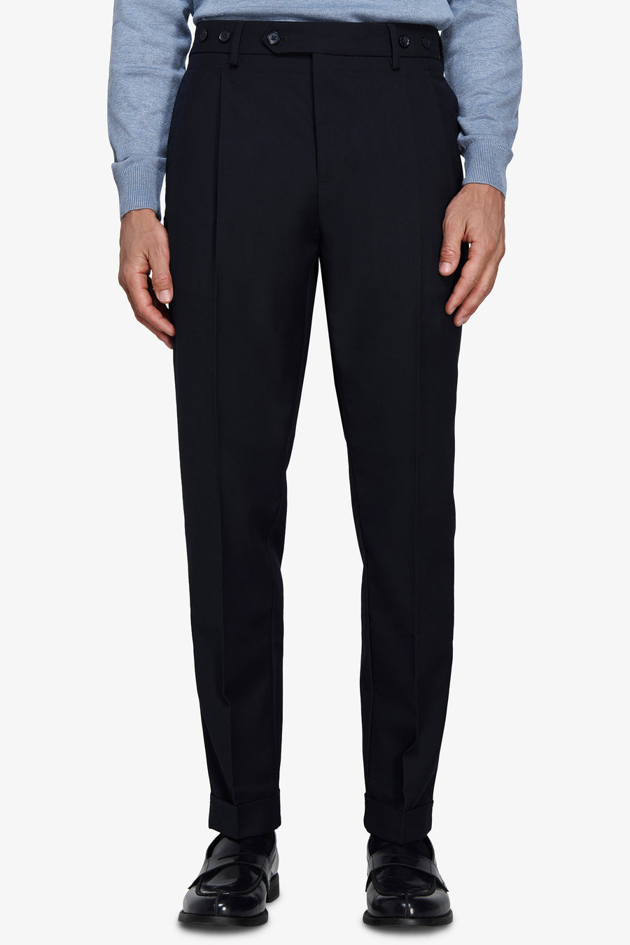 Pantaloni doppia pinces blu