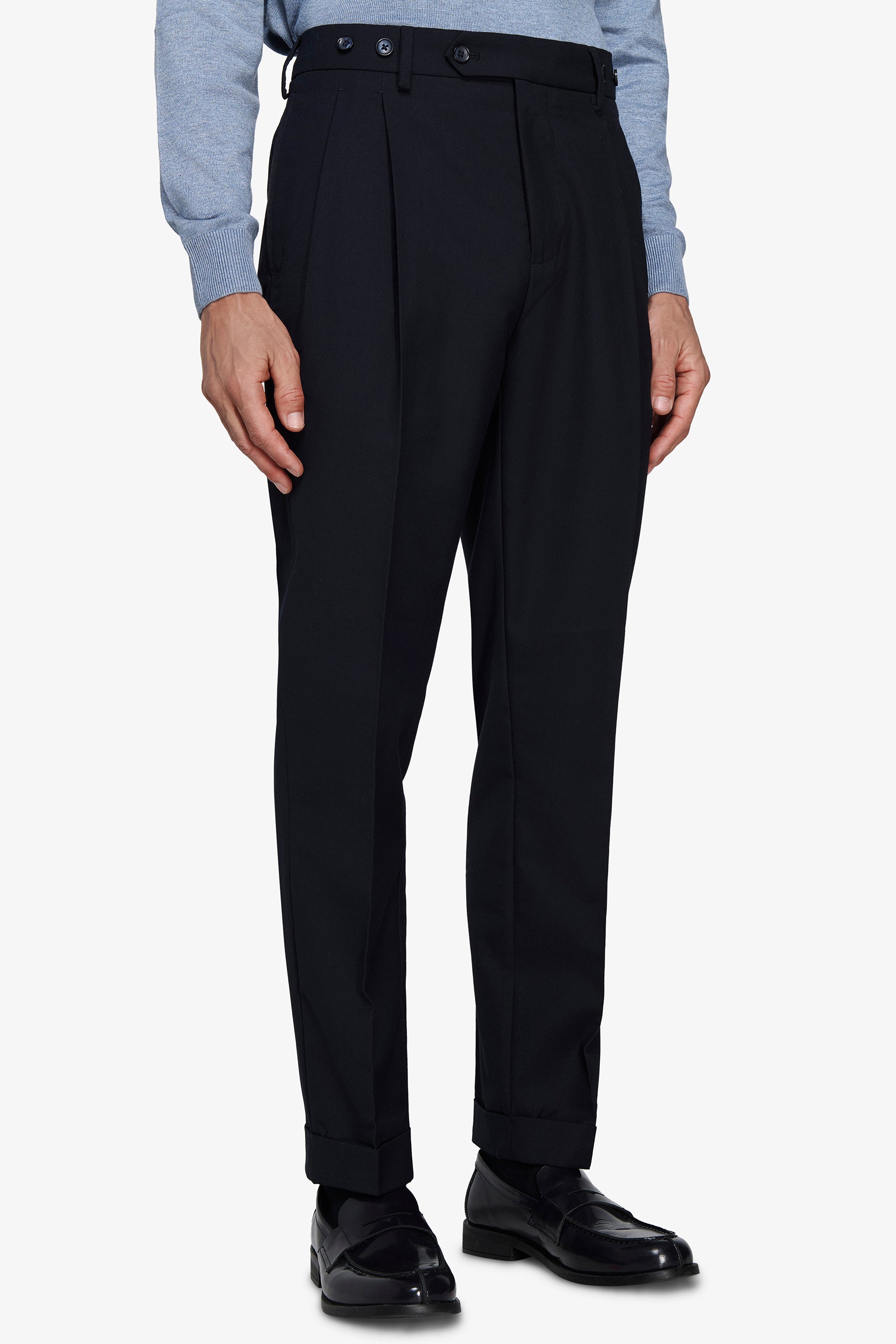 Pantaloni doppia pinces blu