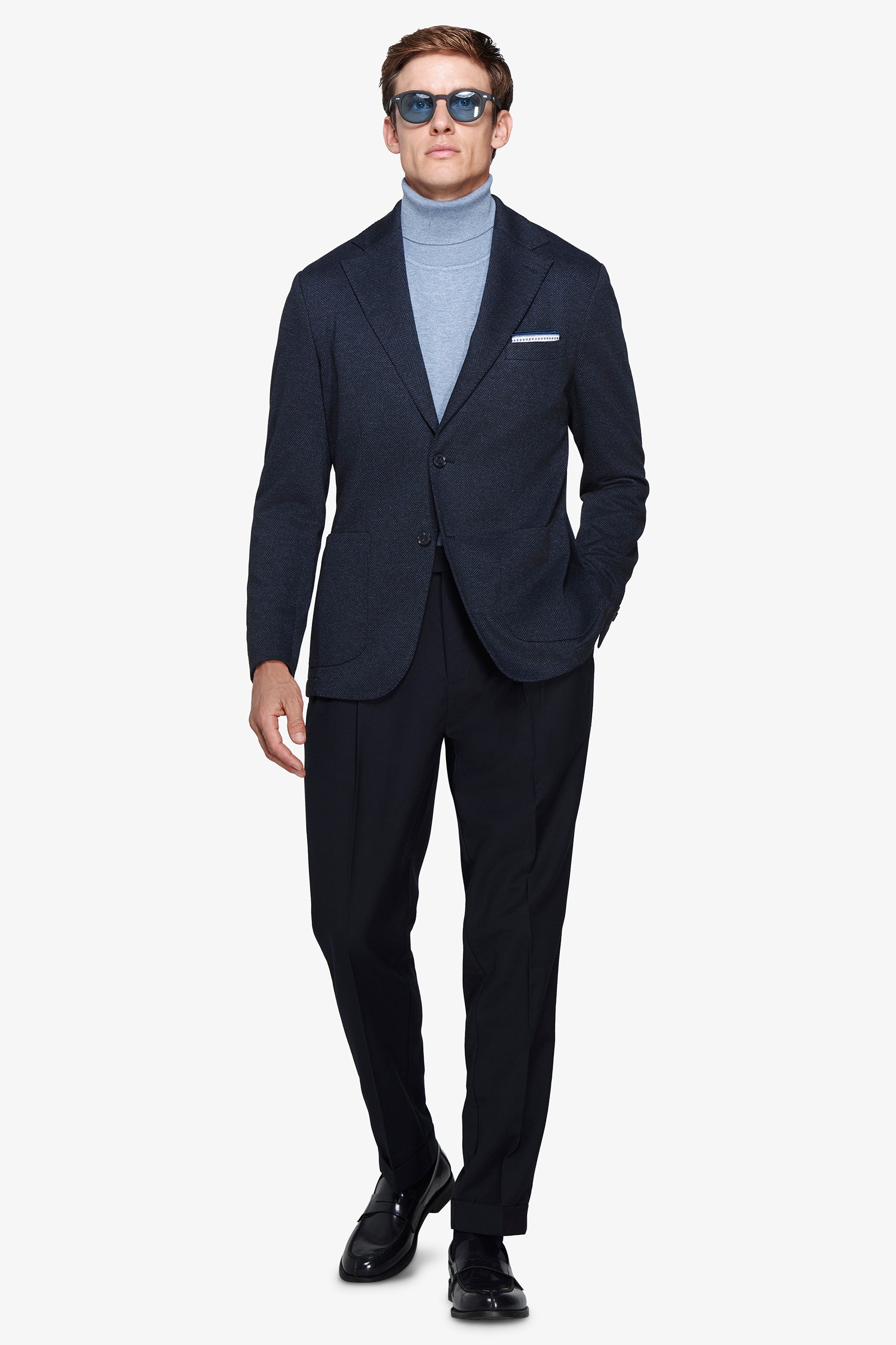 Giacca Herringbone blu