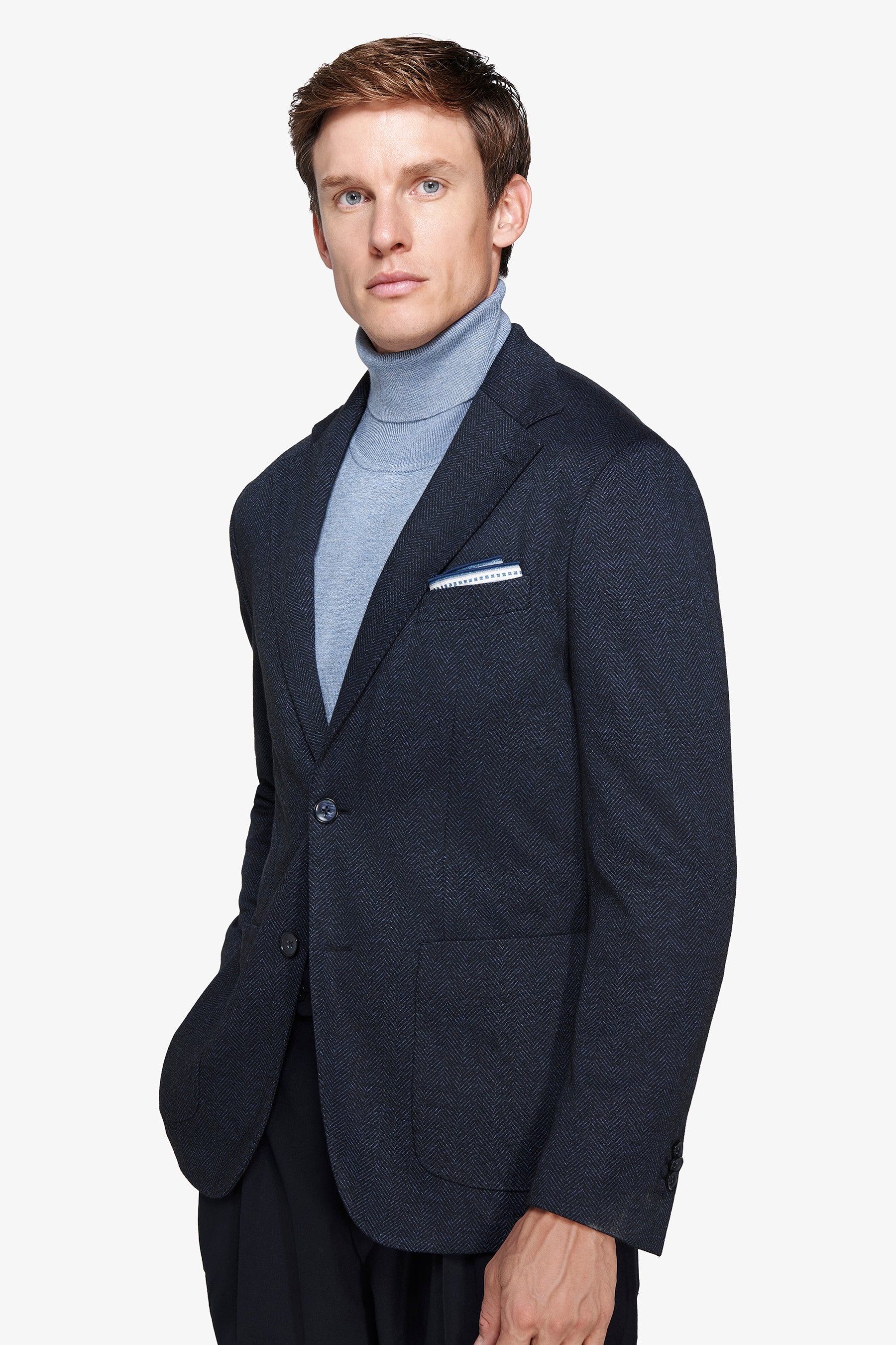 Giacca Herringbone blu