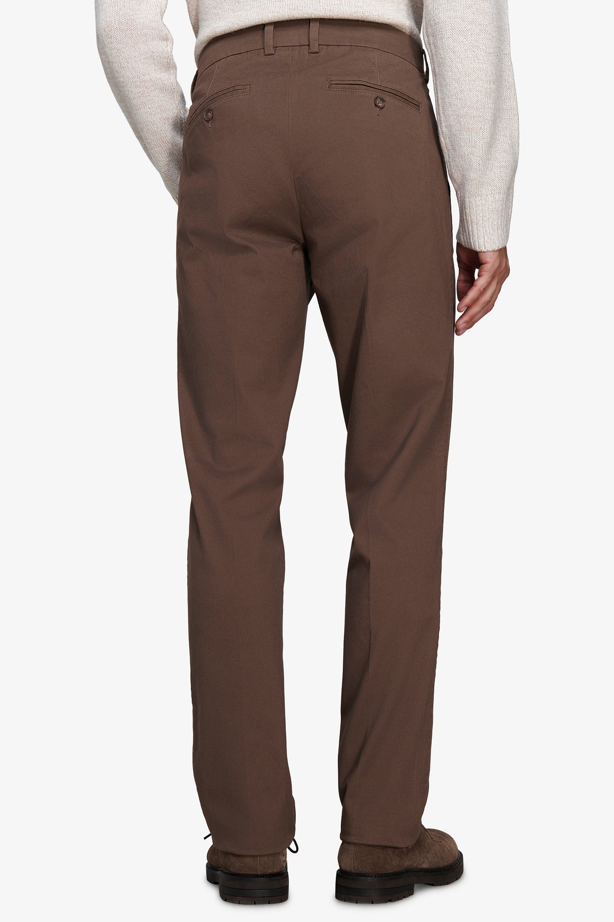 Pantaloni chino gabardina regular tortora