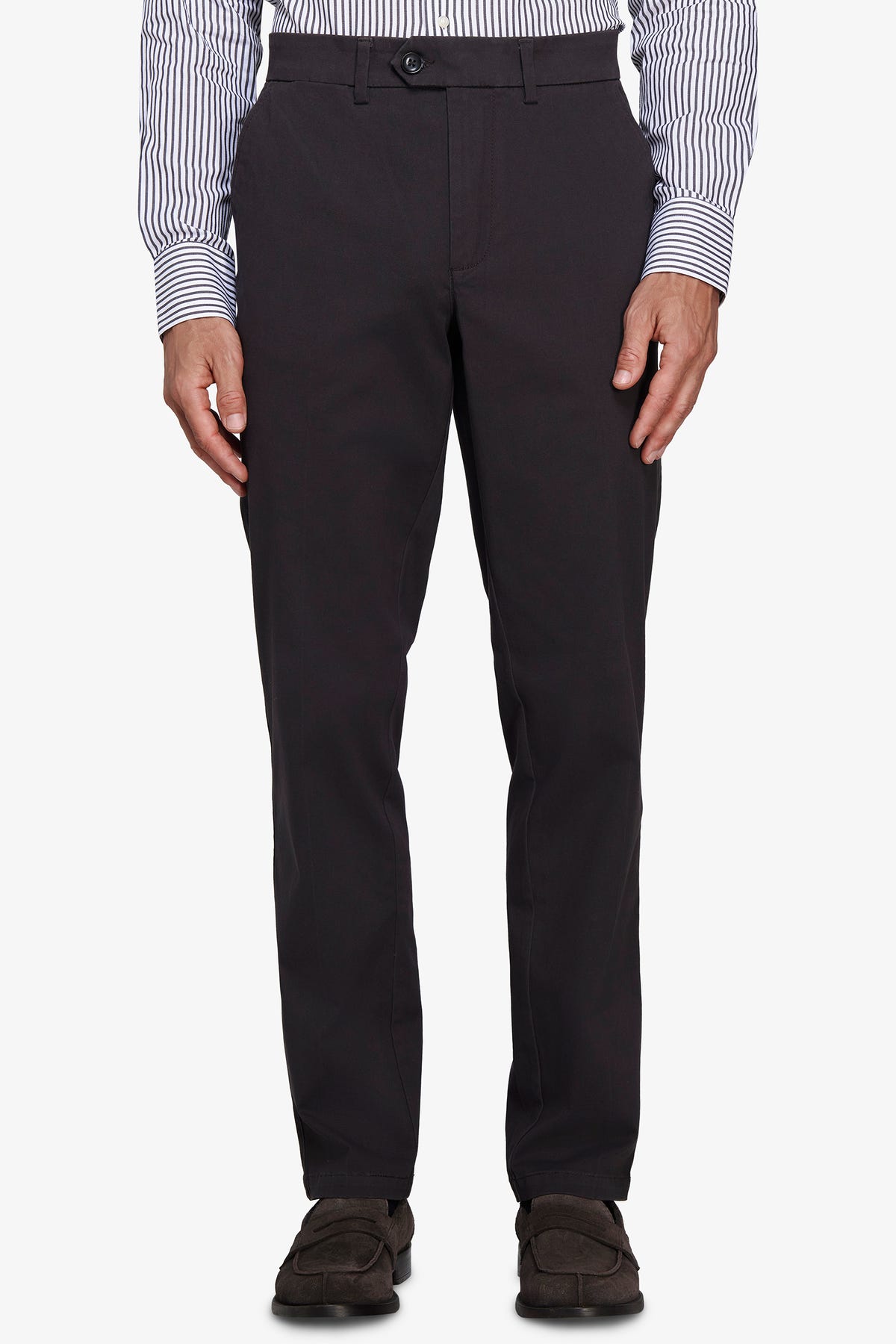 Pantaloni chino gabardina regular grigi