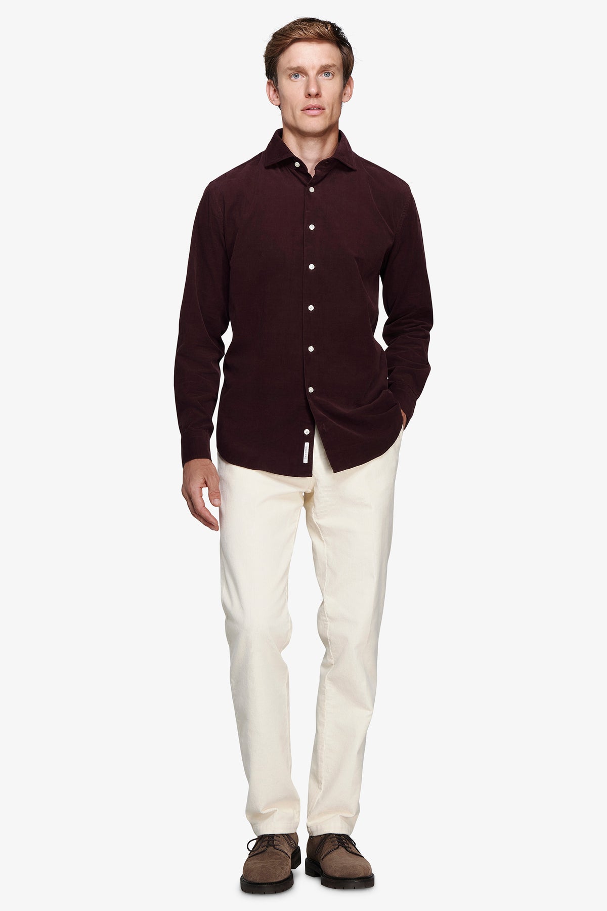 Camicia velluto millerighe leisure bordeaux