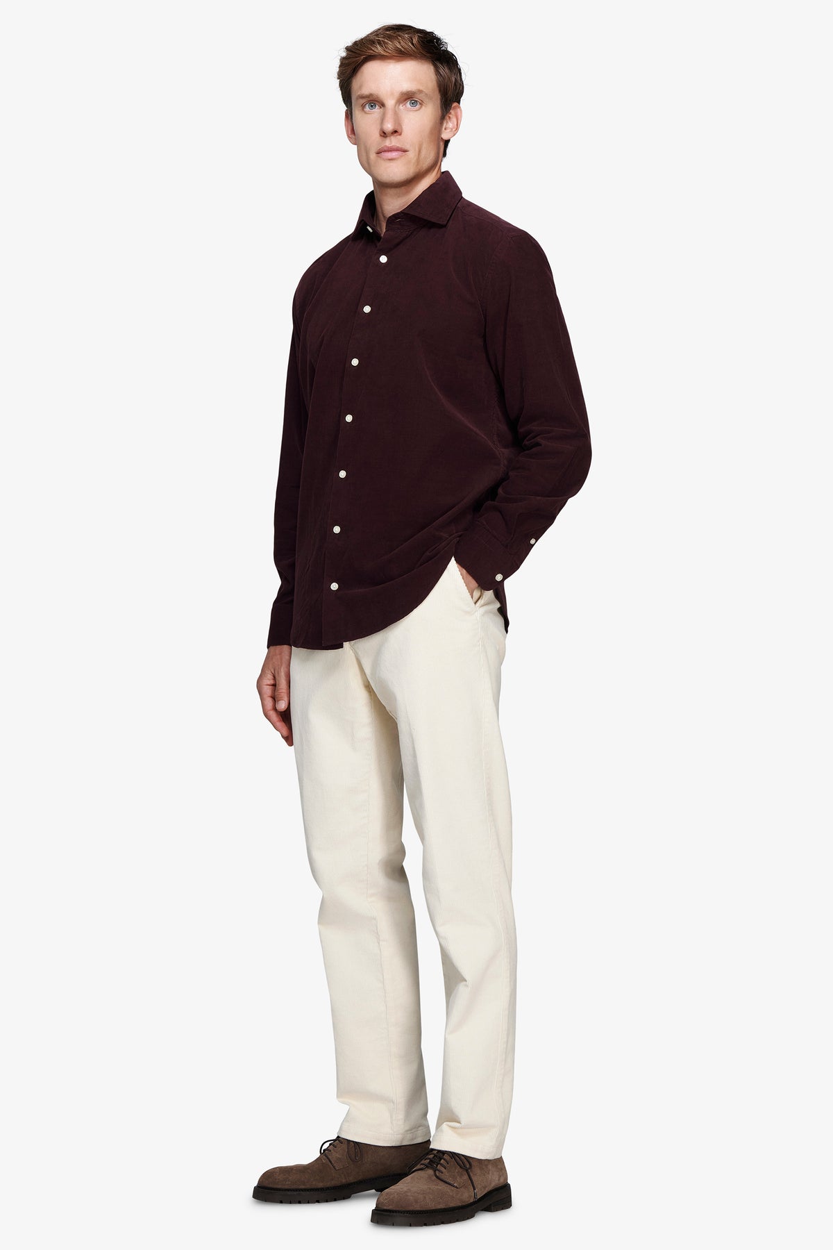 Camicia velluto millerighe leisure bordeaux