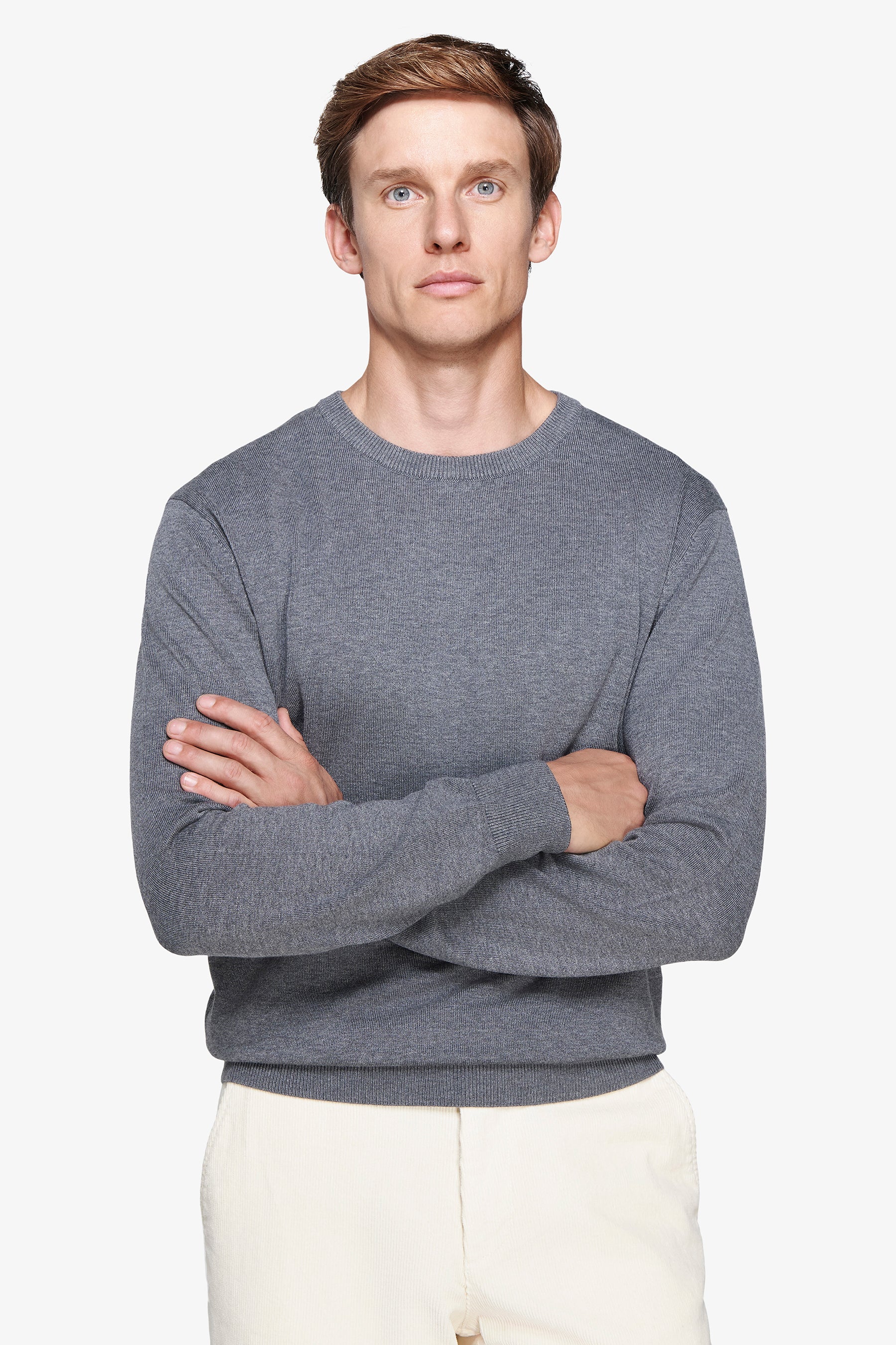 Maglia girocollo basic grigio