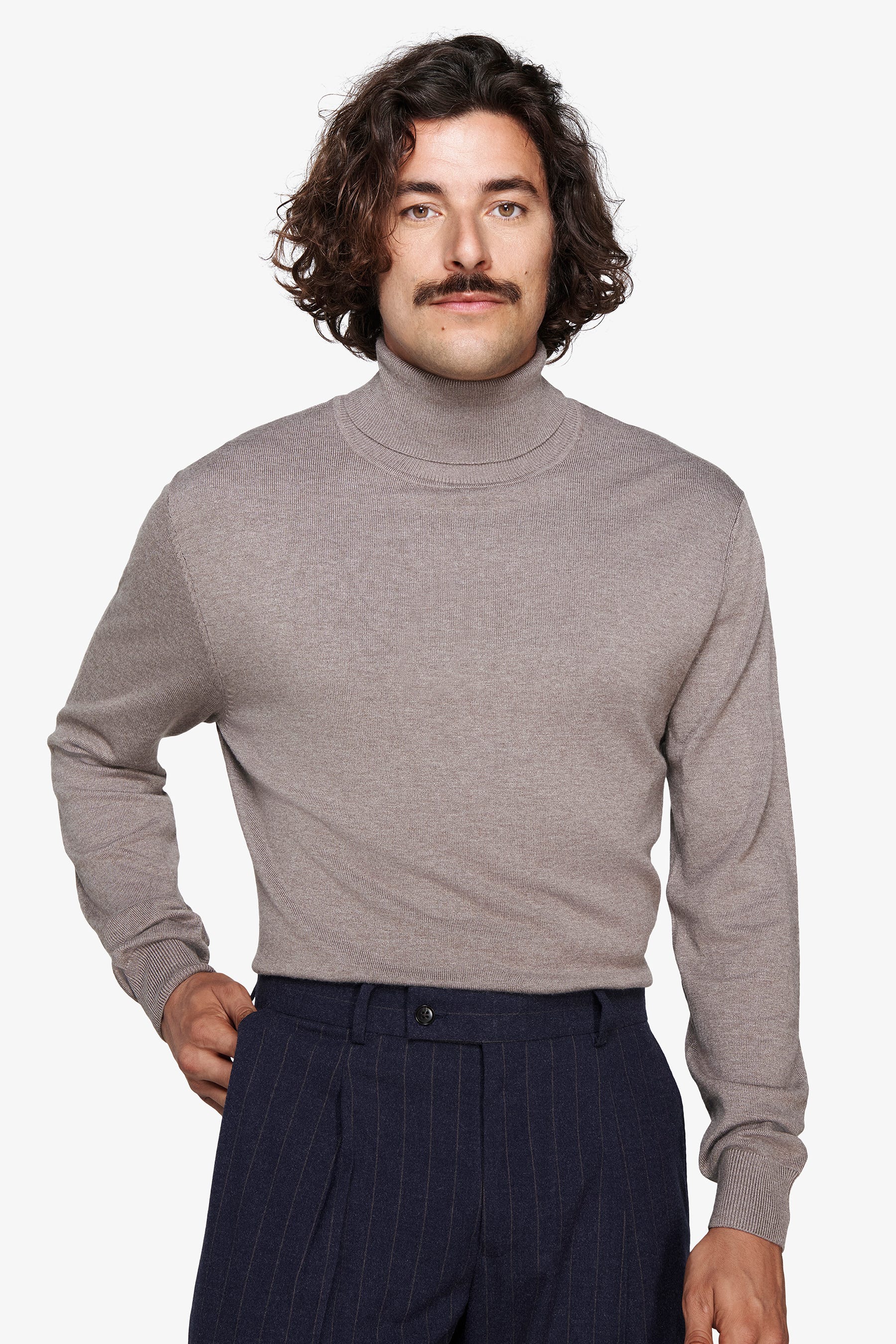Maglia dolcevita basic tortora