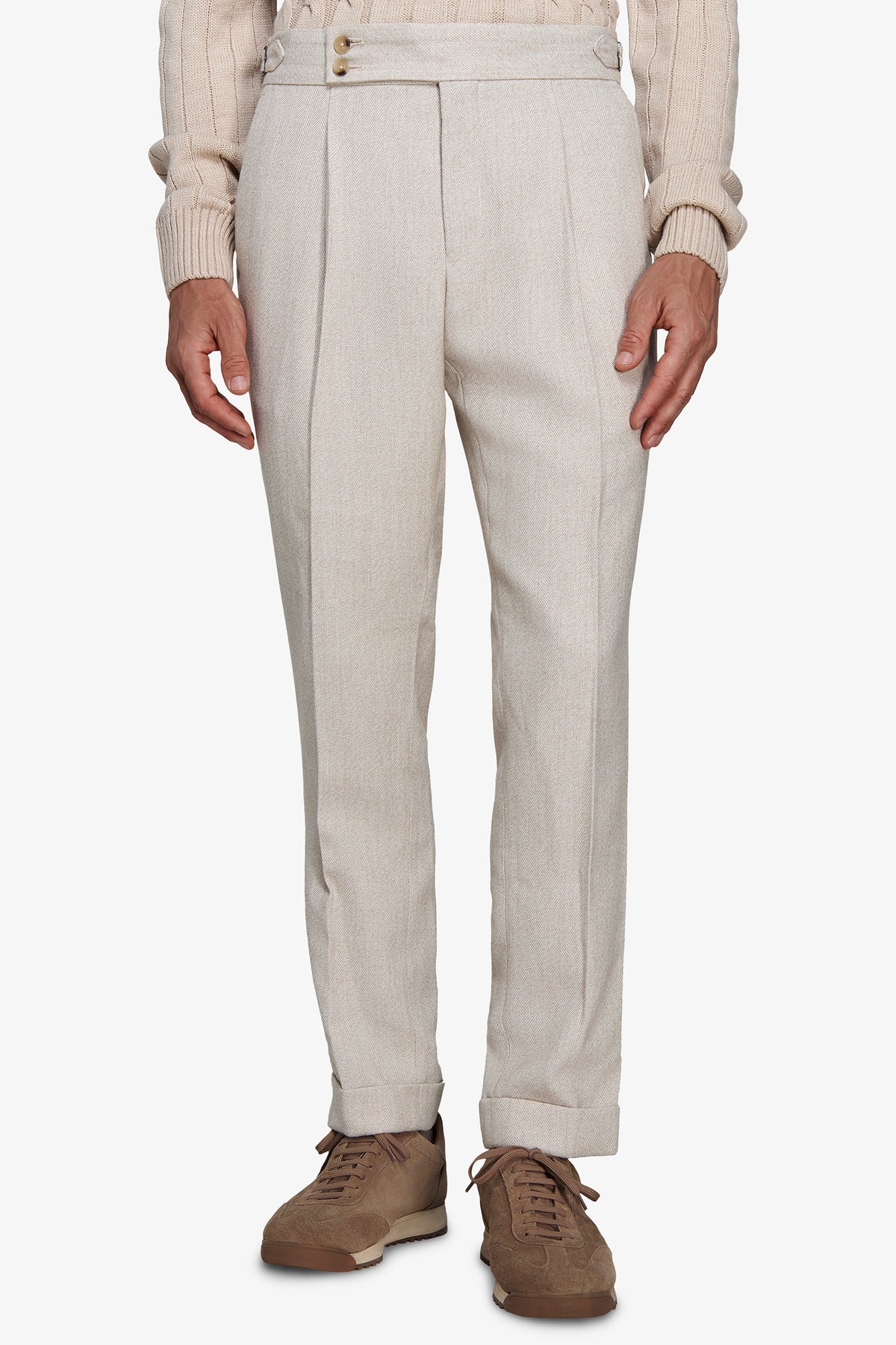 Pantaloni Herringbone "Contemporary" corda
