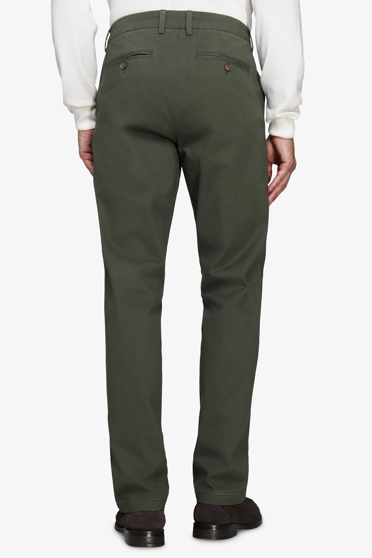 Pantaloni chino gabardina regular verdi
