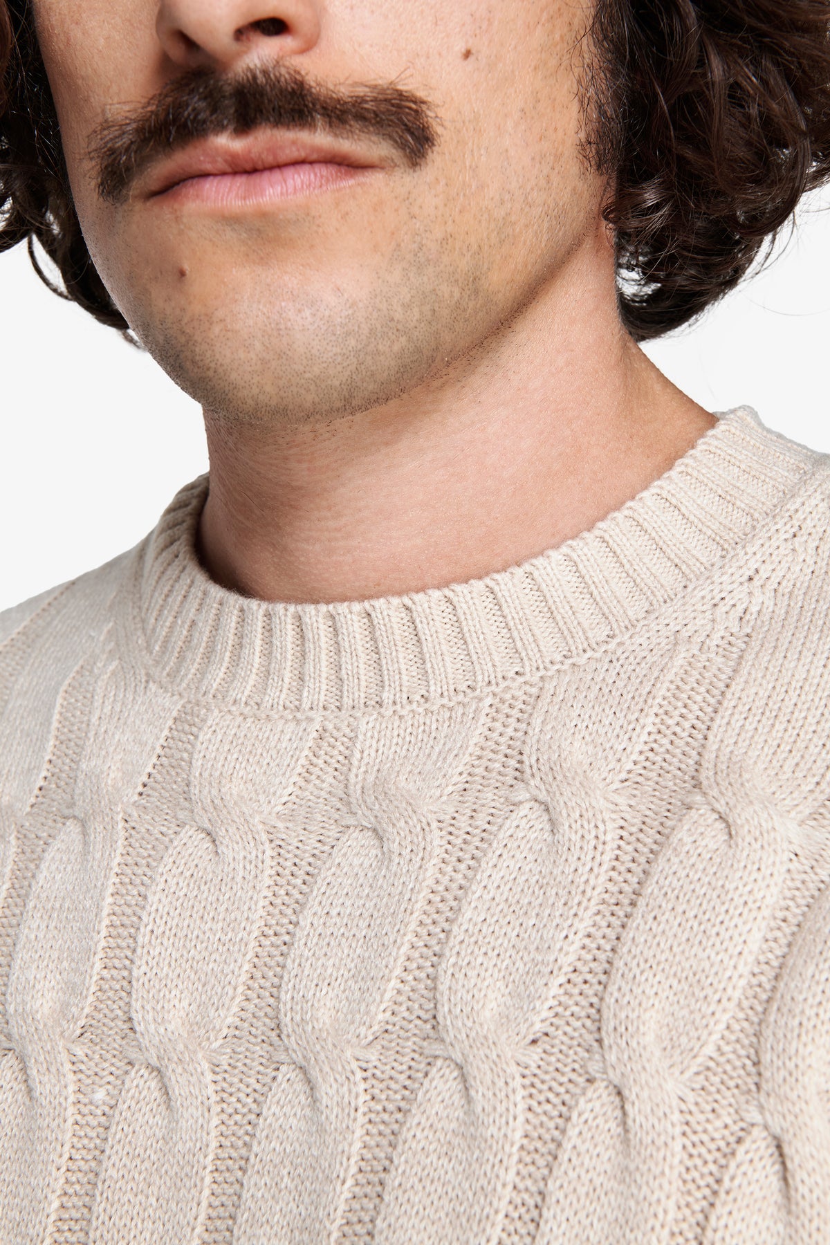 Maglia girocollo treccia corda