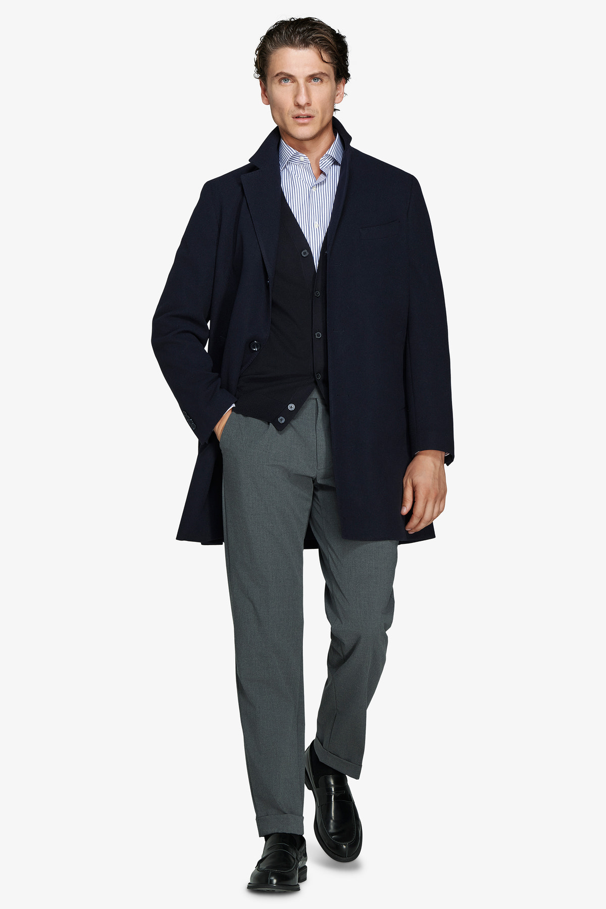 Blue wool blend peacoat