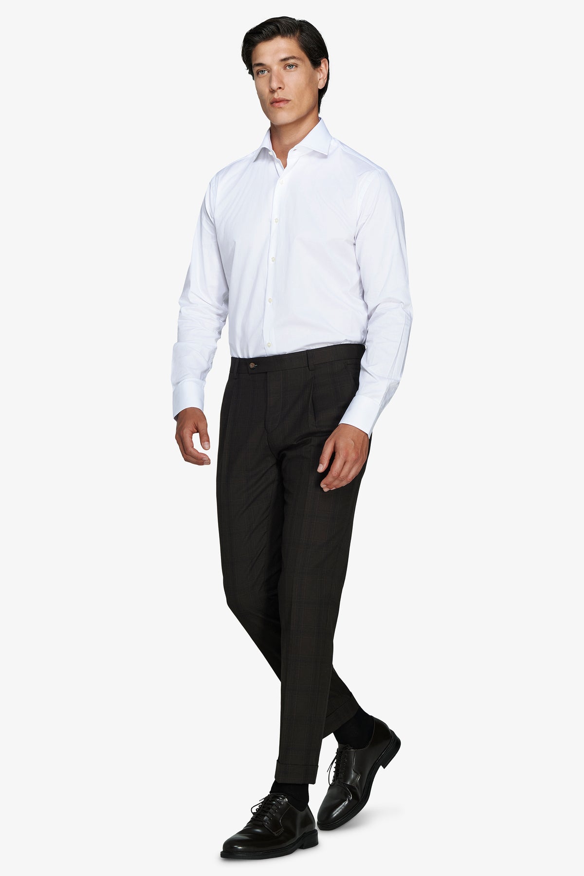 Chemise classique en piqué blanche 