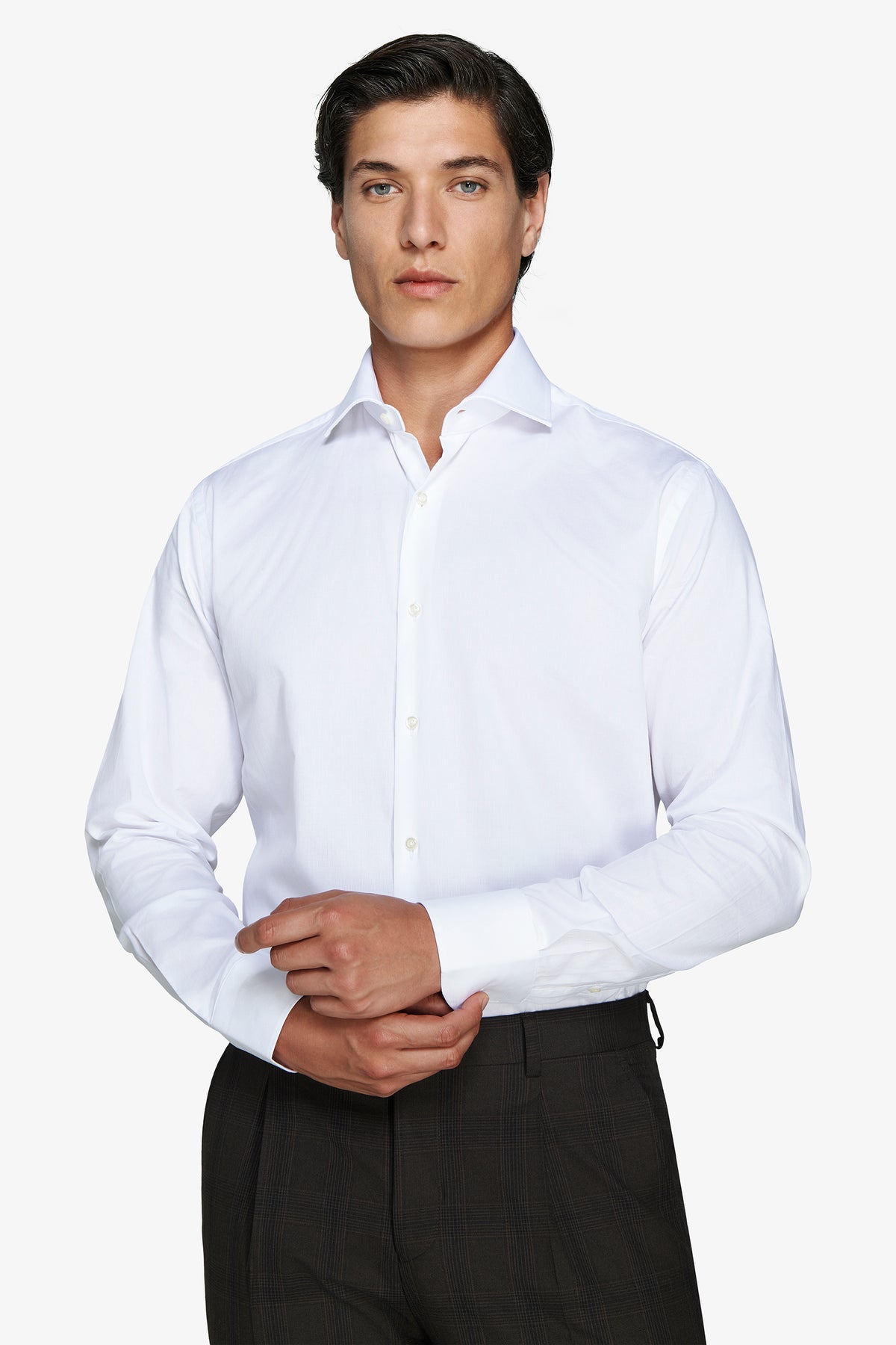 Chemise classique en piqué blanche 