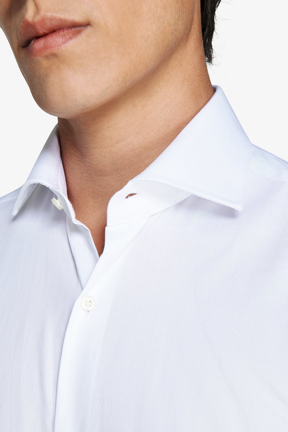 Chemise classique en piqué blanche 
