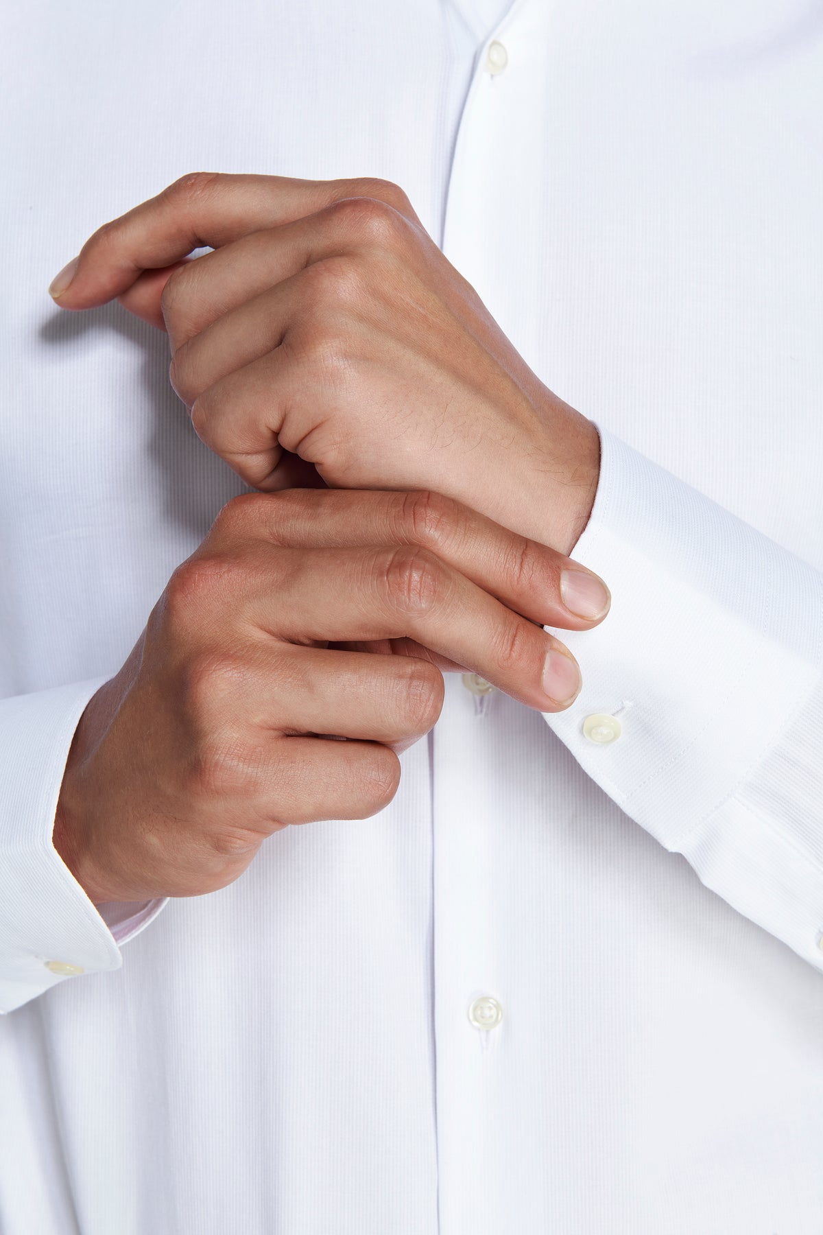 Chemise classique en piqué blanche 