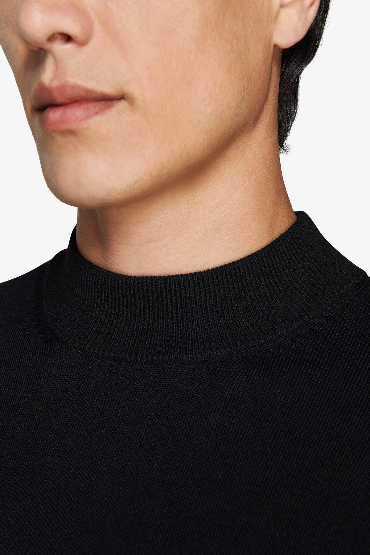 Black mock neck basic sweater