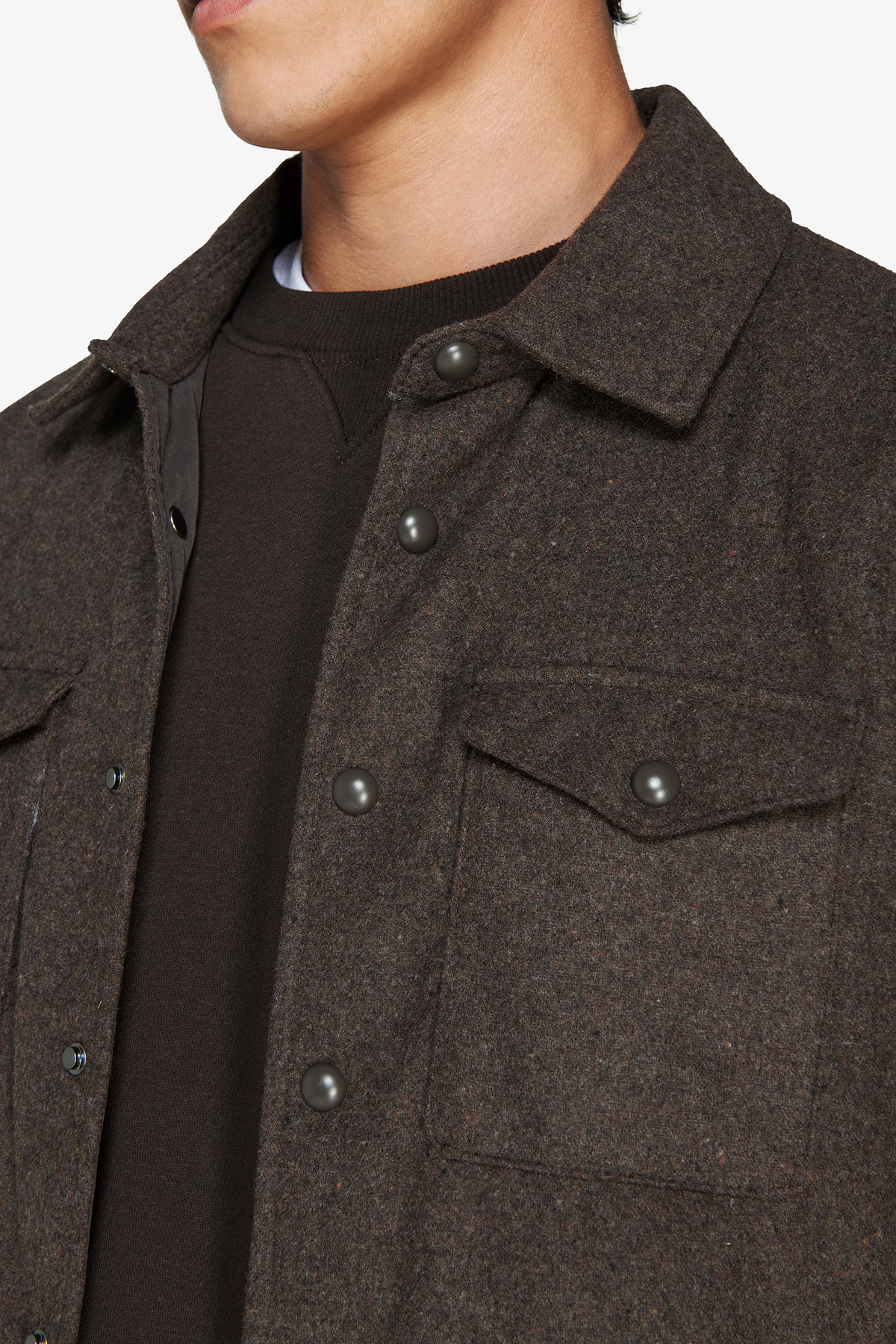Overshirt misto lana melange moro