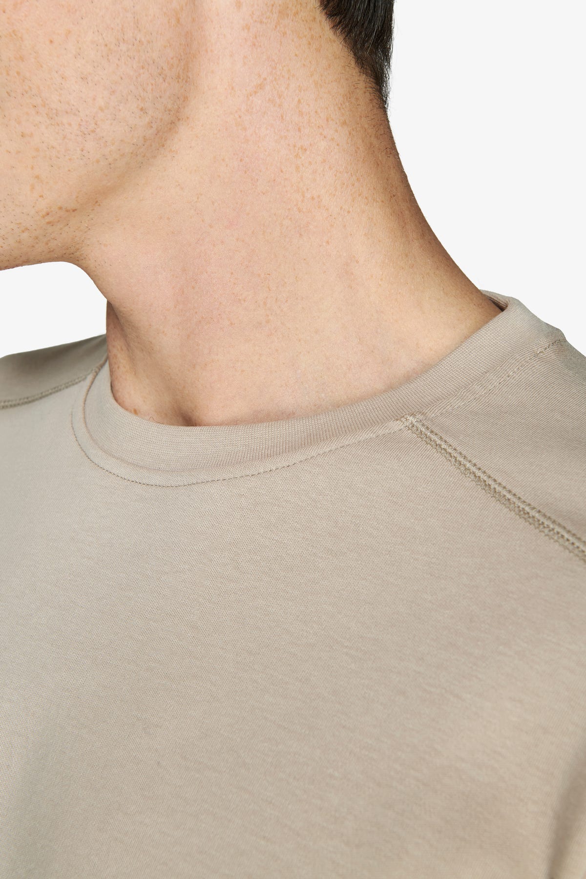 Beige interlock cotton t-shirt