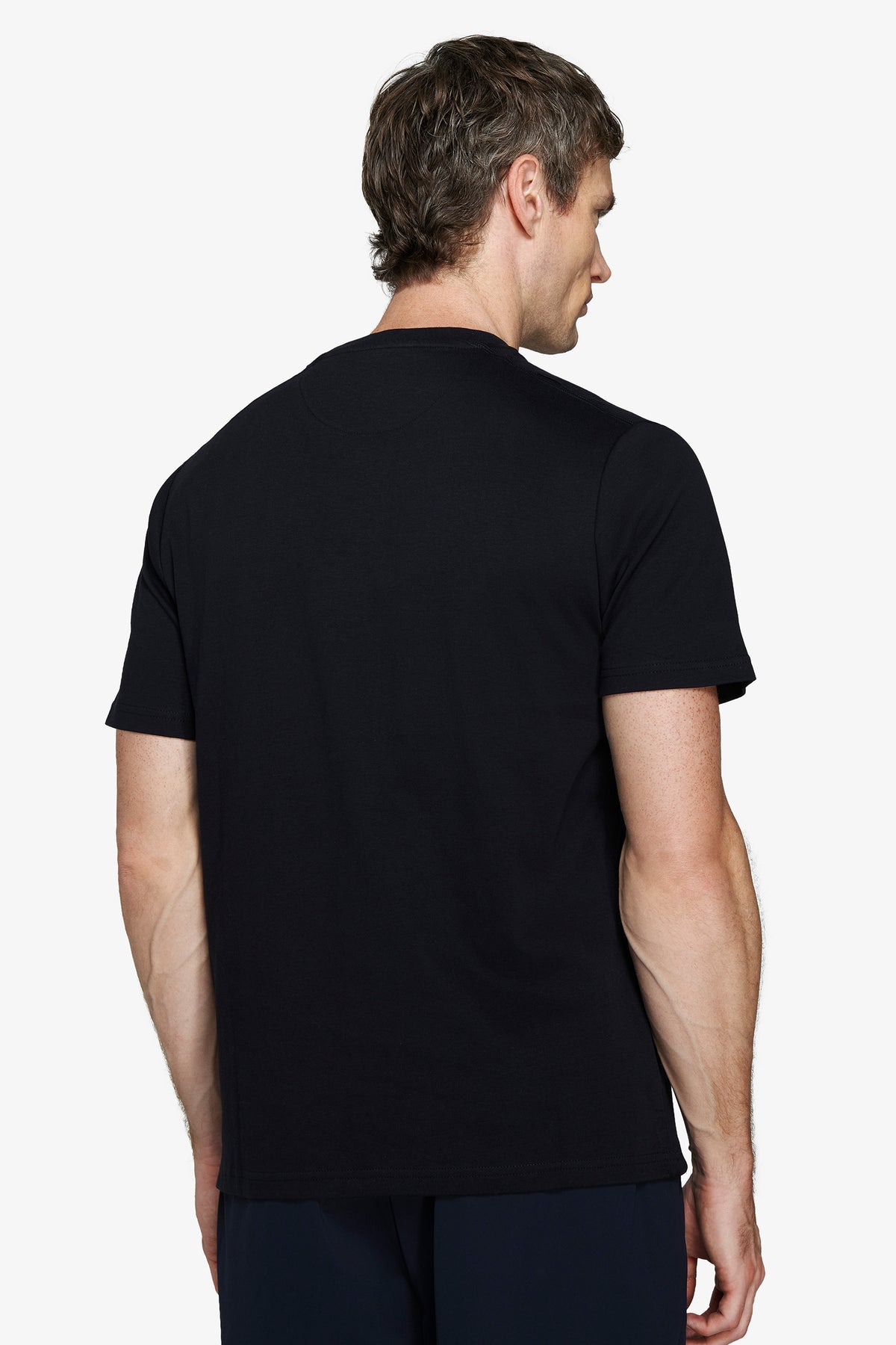 Blue interlock cotton t-shirt