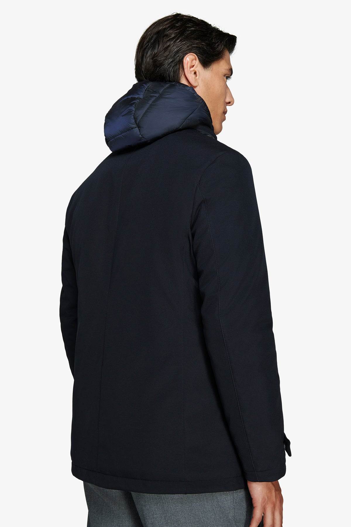 Parka con cappuccio blu