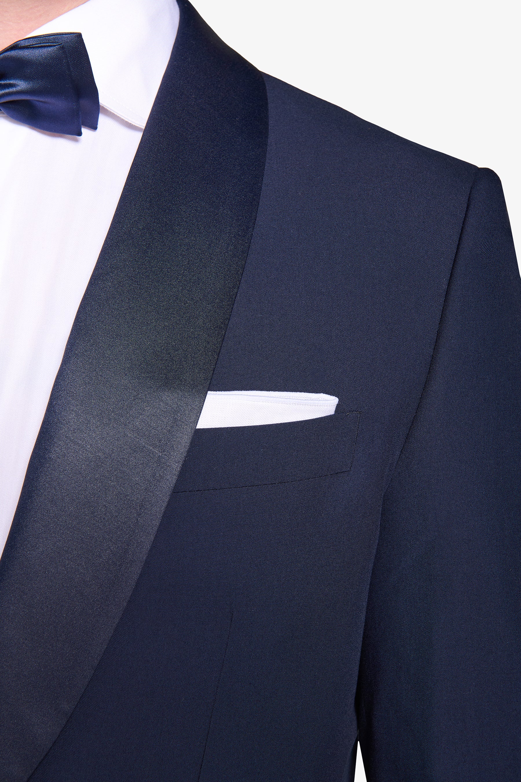 Blue shawl lapel tuxedo