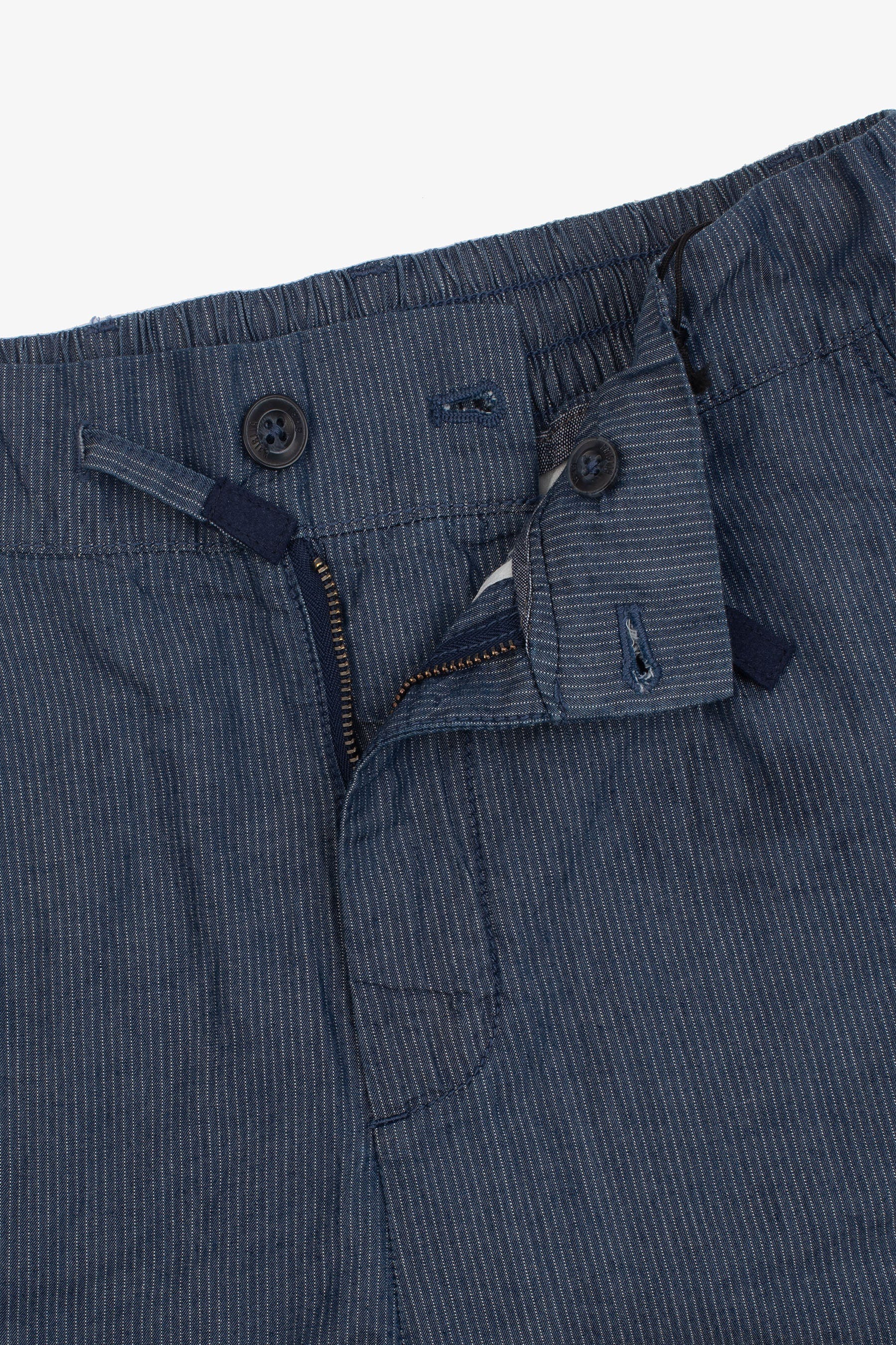 Bermuda con laccio rigato denim-Dan John