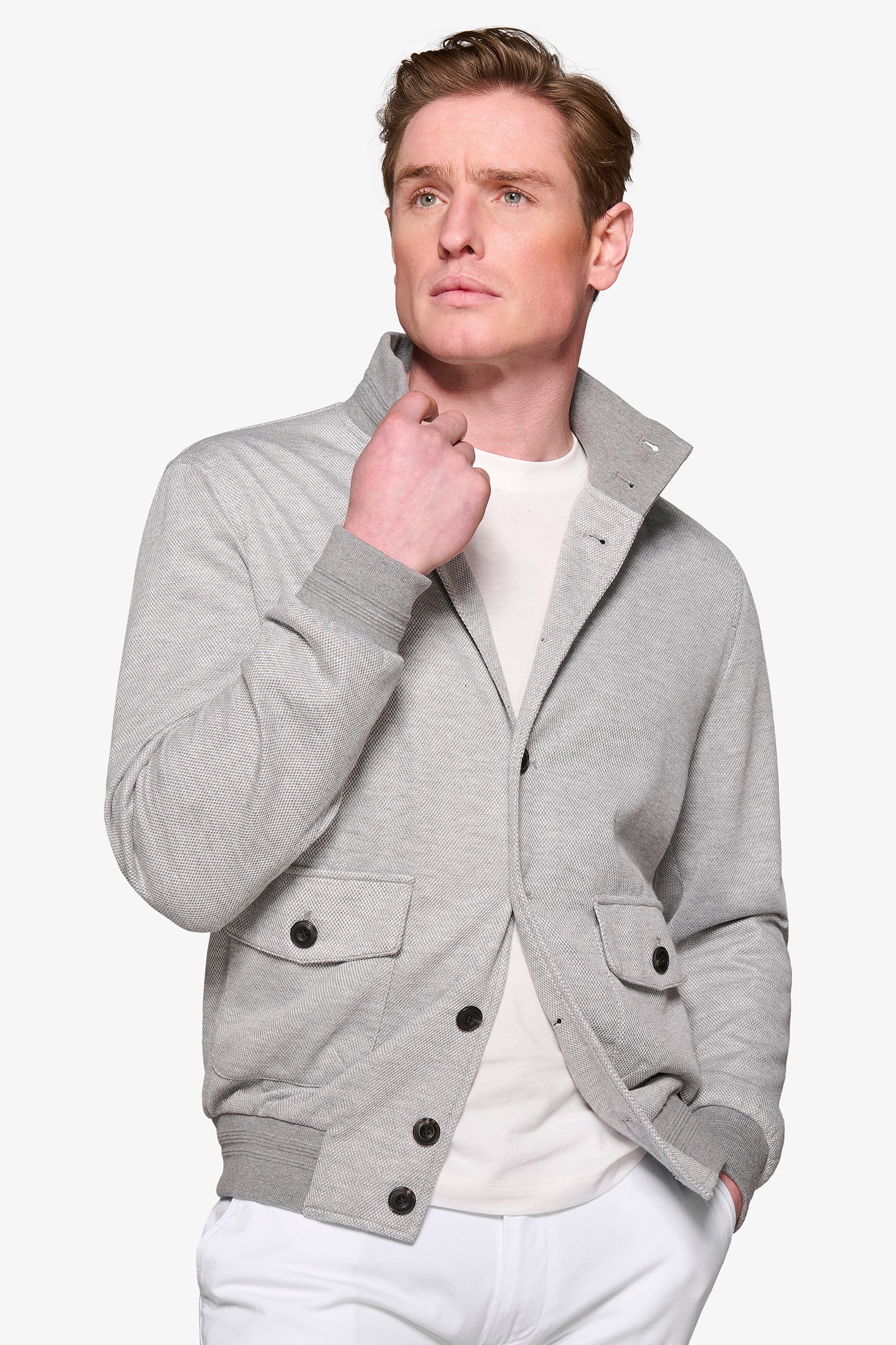 Bomber "Break" grigio melange-Dan John