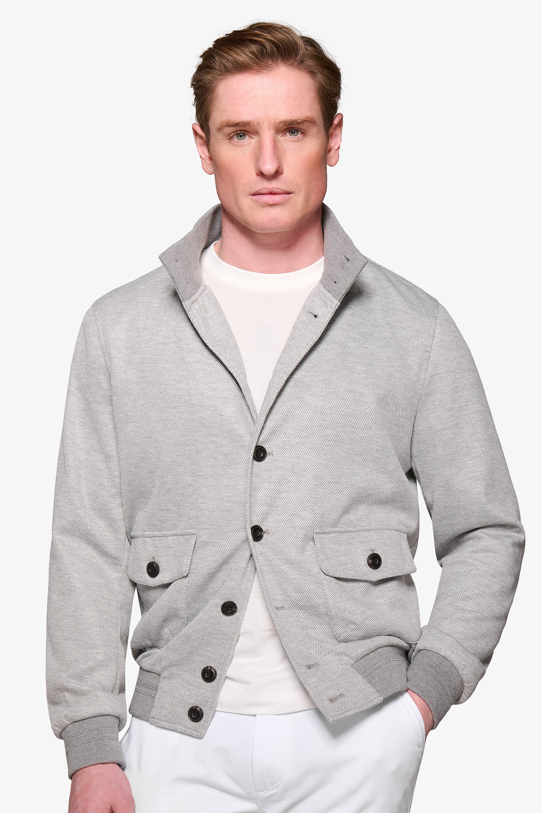 Bomber "Break" grigio melange-Dan John
