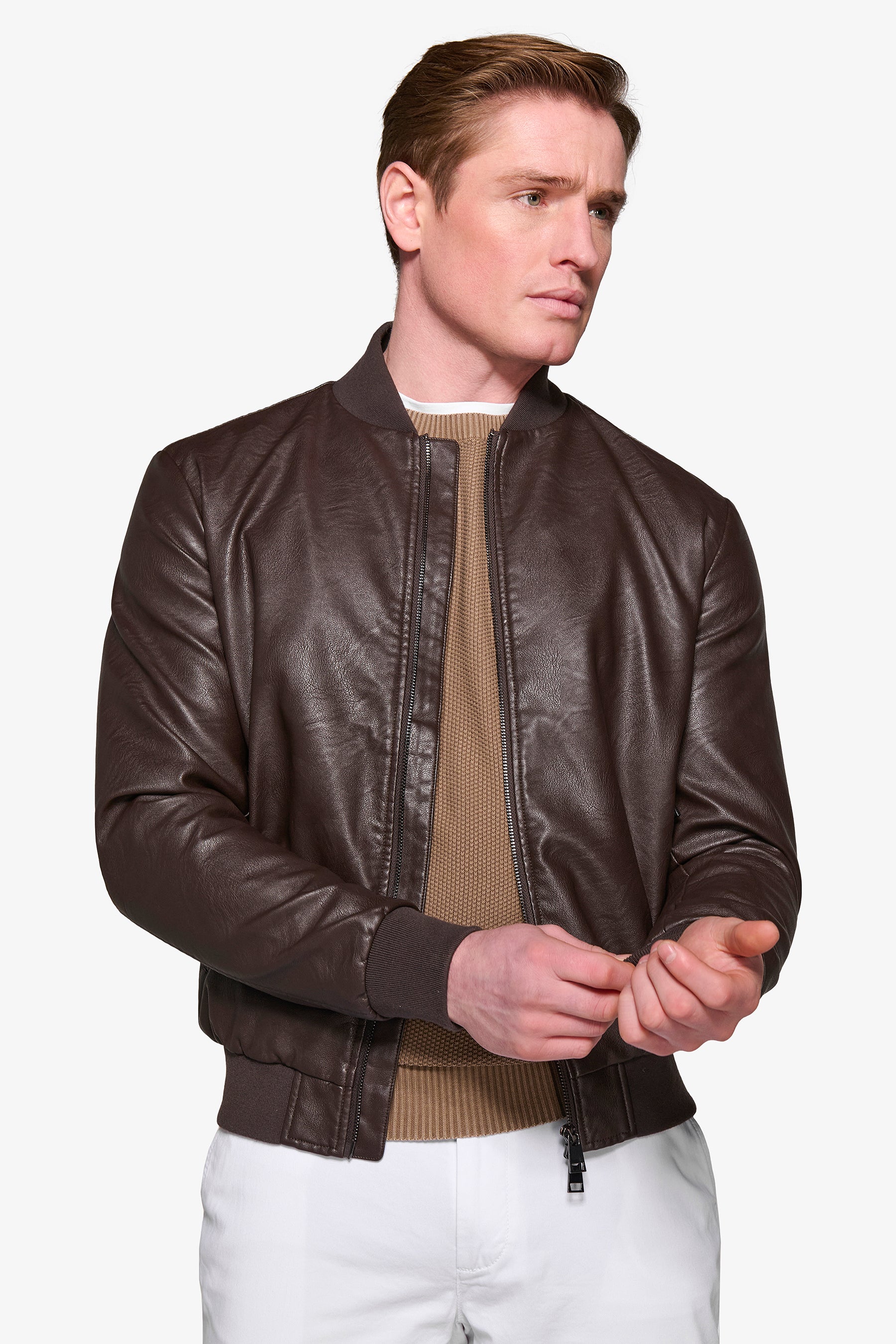 Bomber in ecopelle moro-Dan John