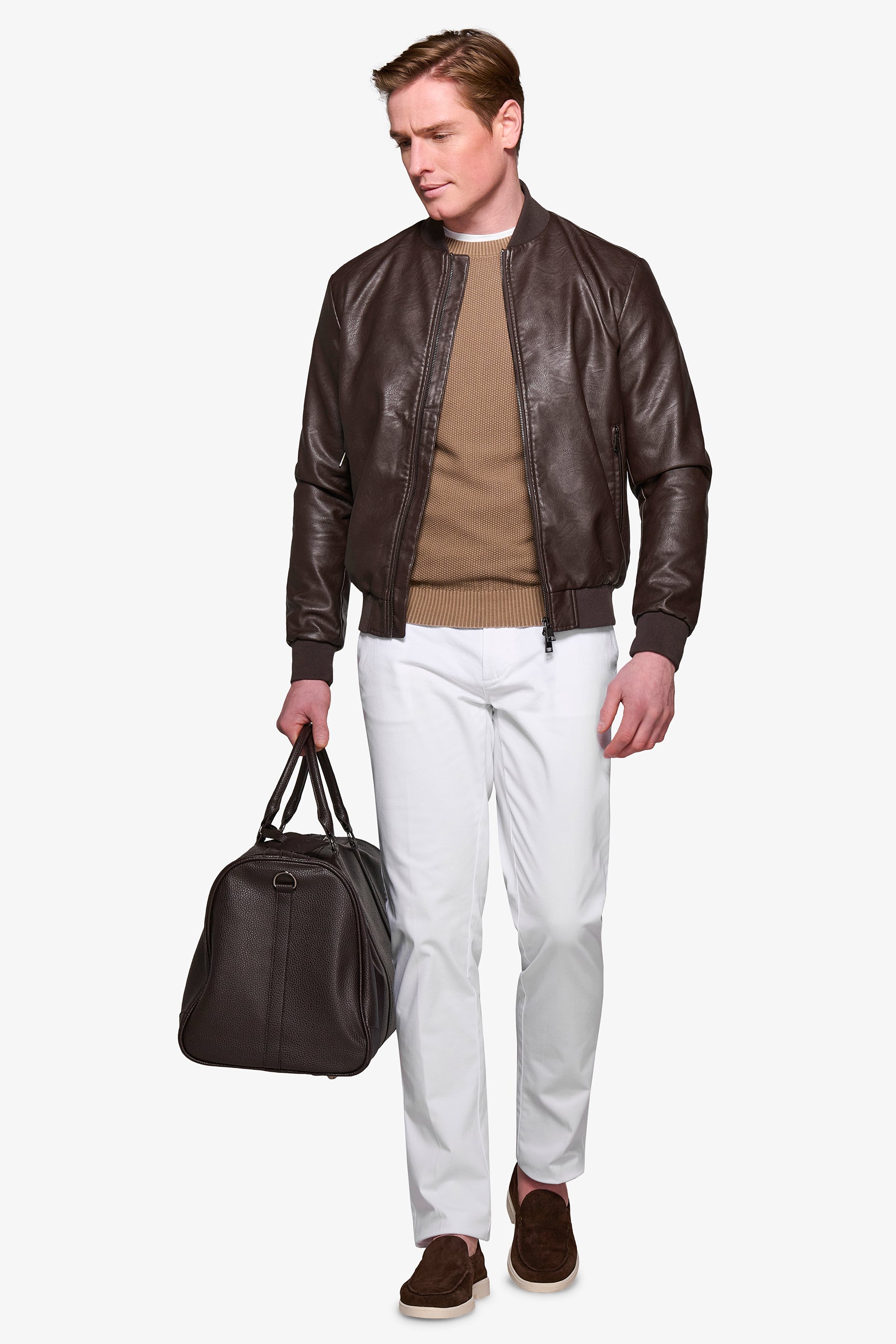 Bomber in ecopelle moro-Dan John