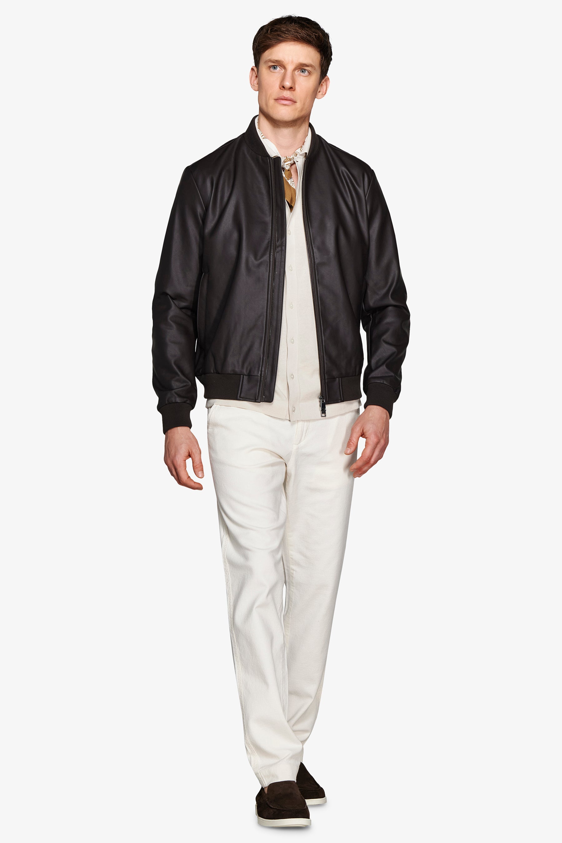 Bomber in ecopelle moro-Dan John