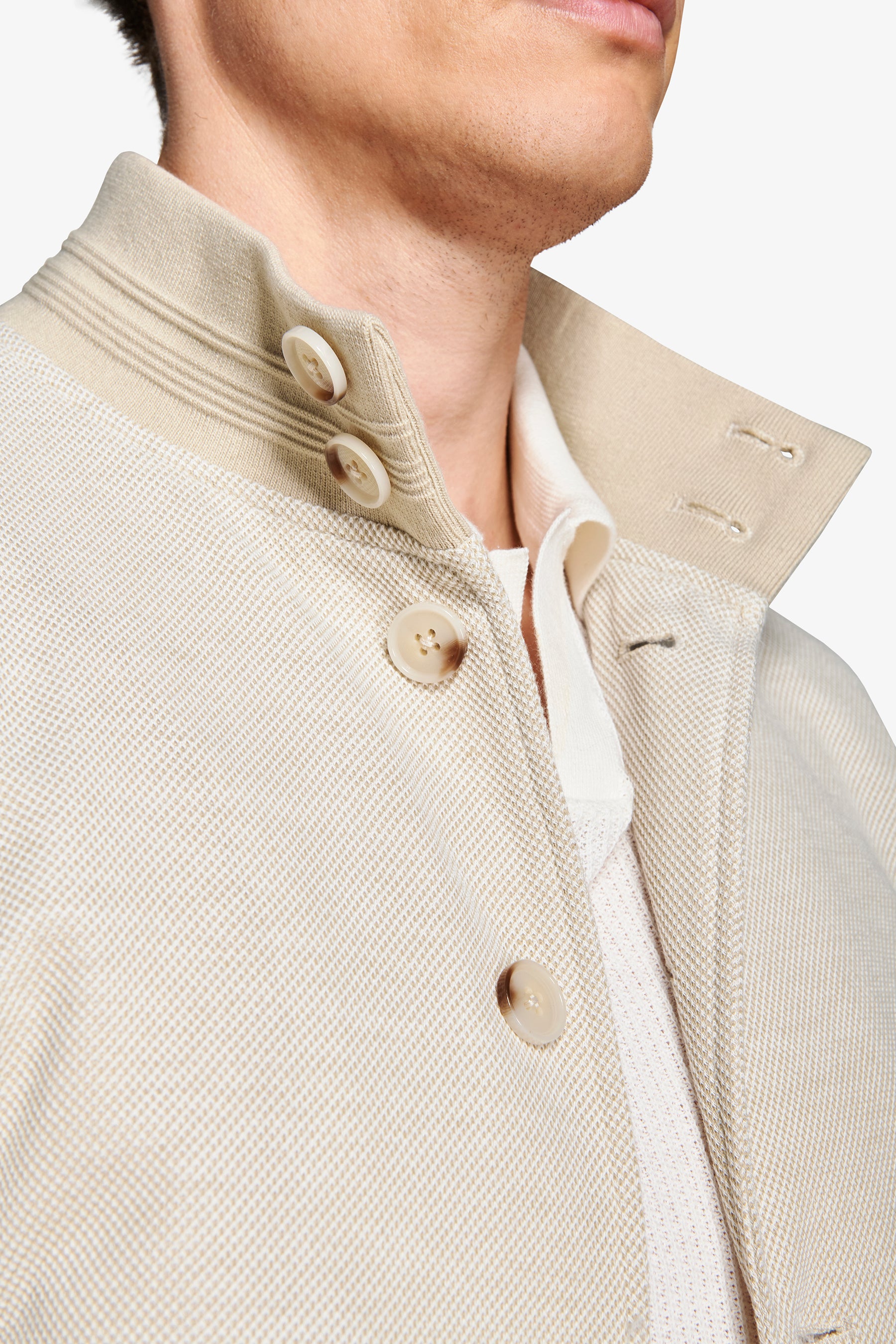 Bomber in jersey piquet sabbia-Dan John