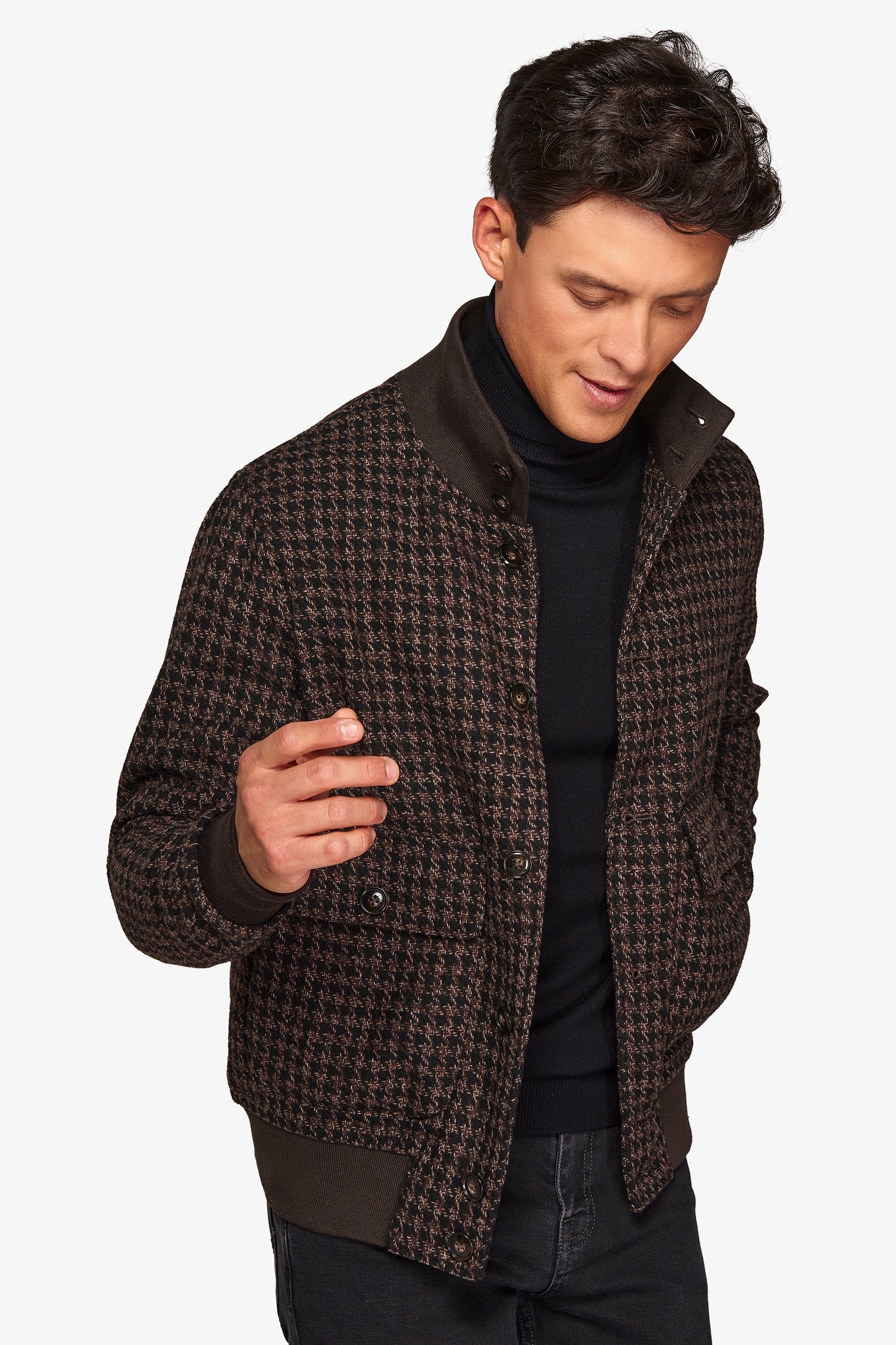 Bomber pied de poule marrone-Dan John