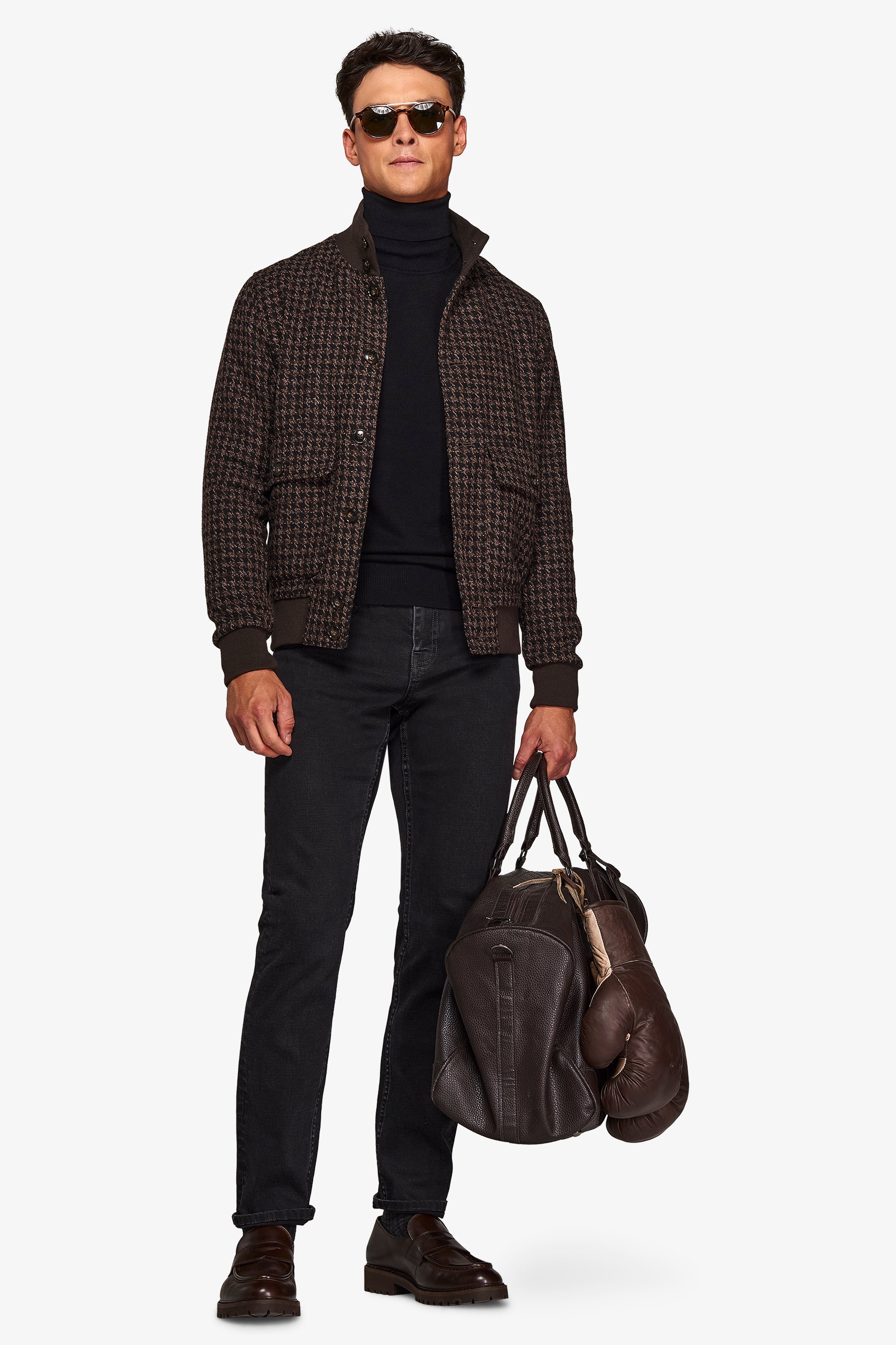 Bomber pied de poule marrone-Dan John