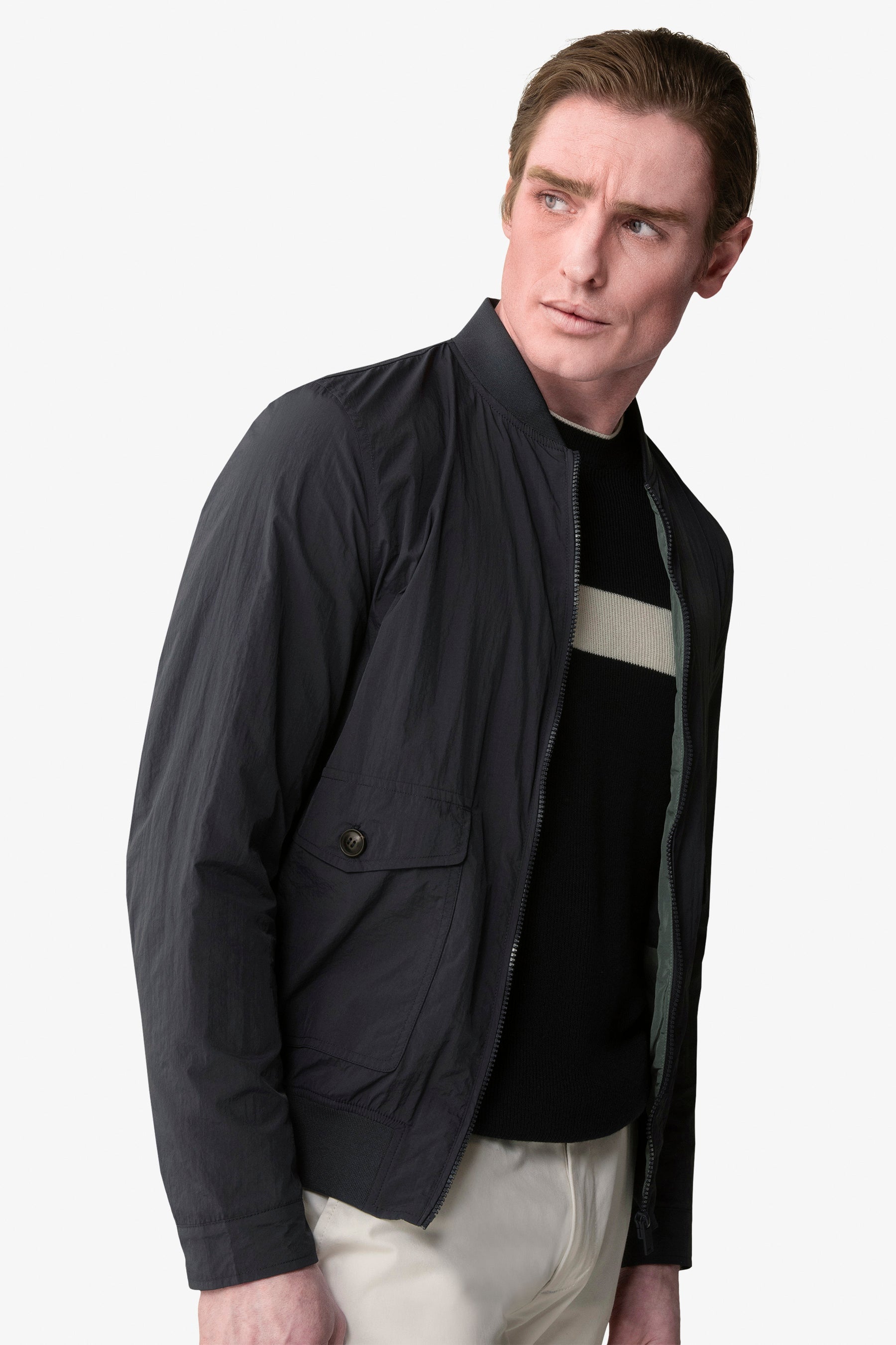 Bomber tasche con pattina blu-Dan John