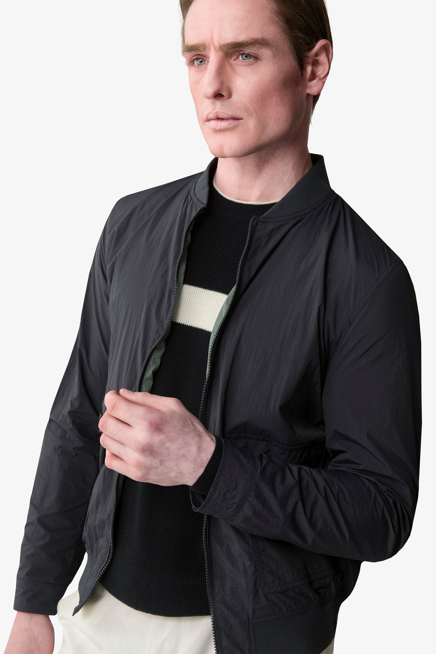 Bomber tasche con pattina blu-Dan John