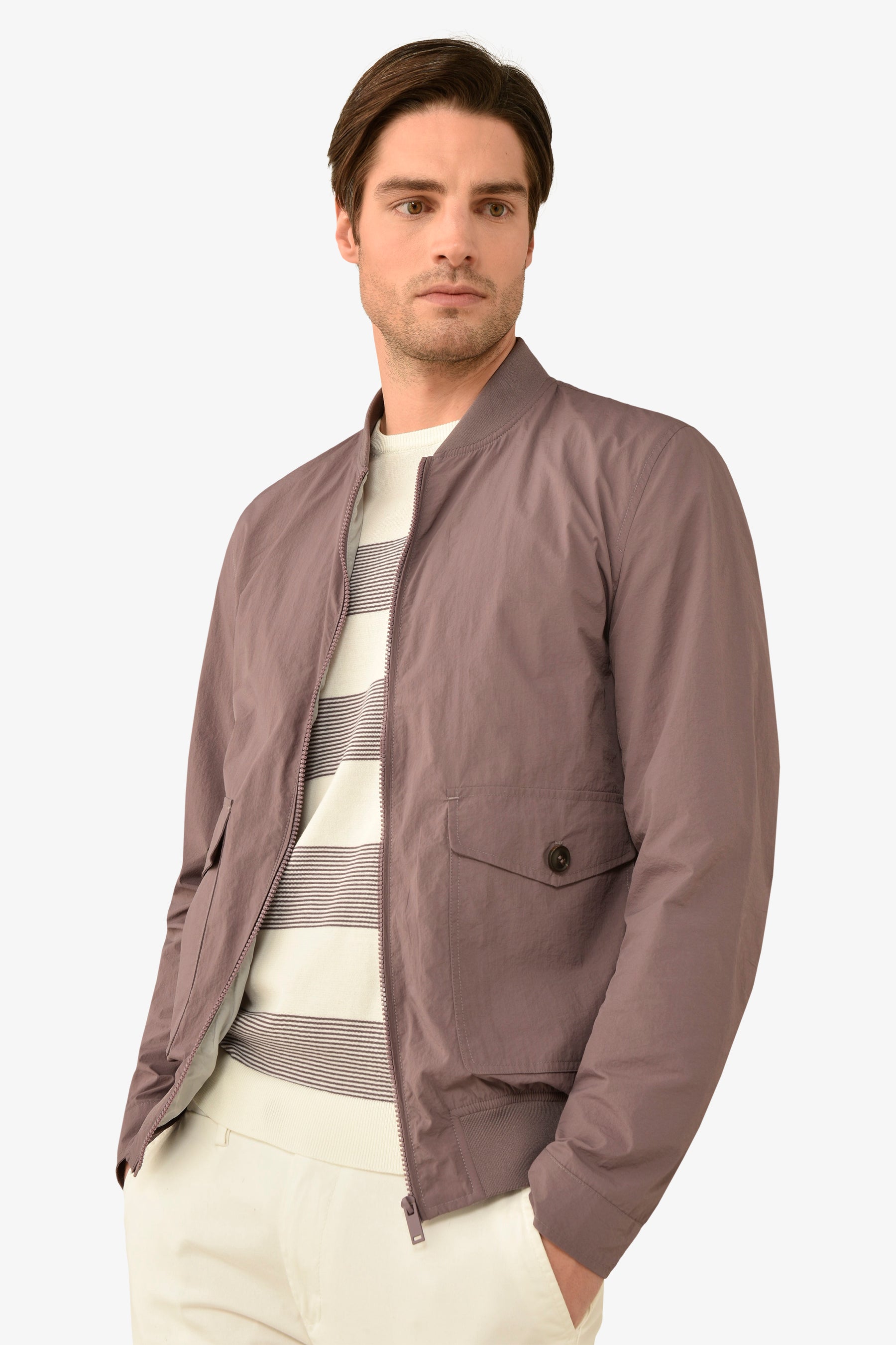 Bomber tasche con pattina melanzana-Dan John