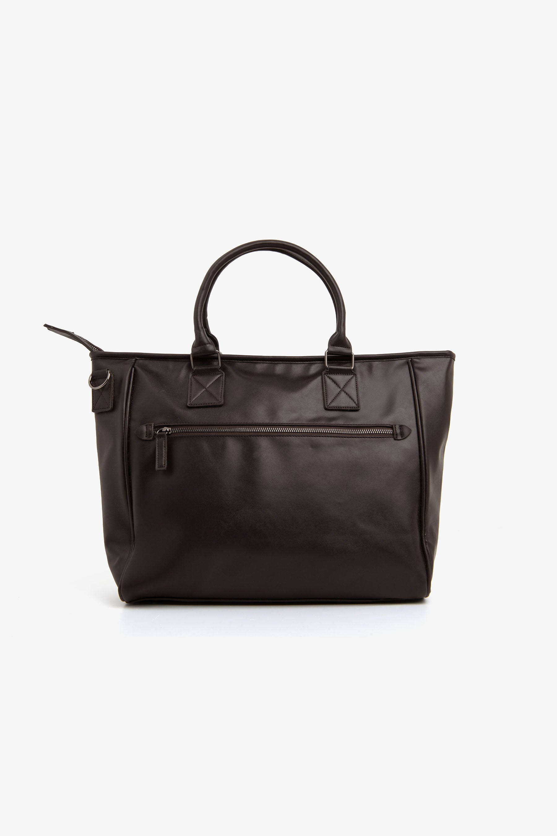 Dark brown double handle bag