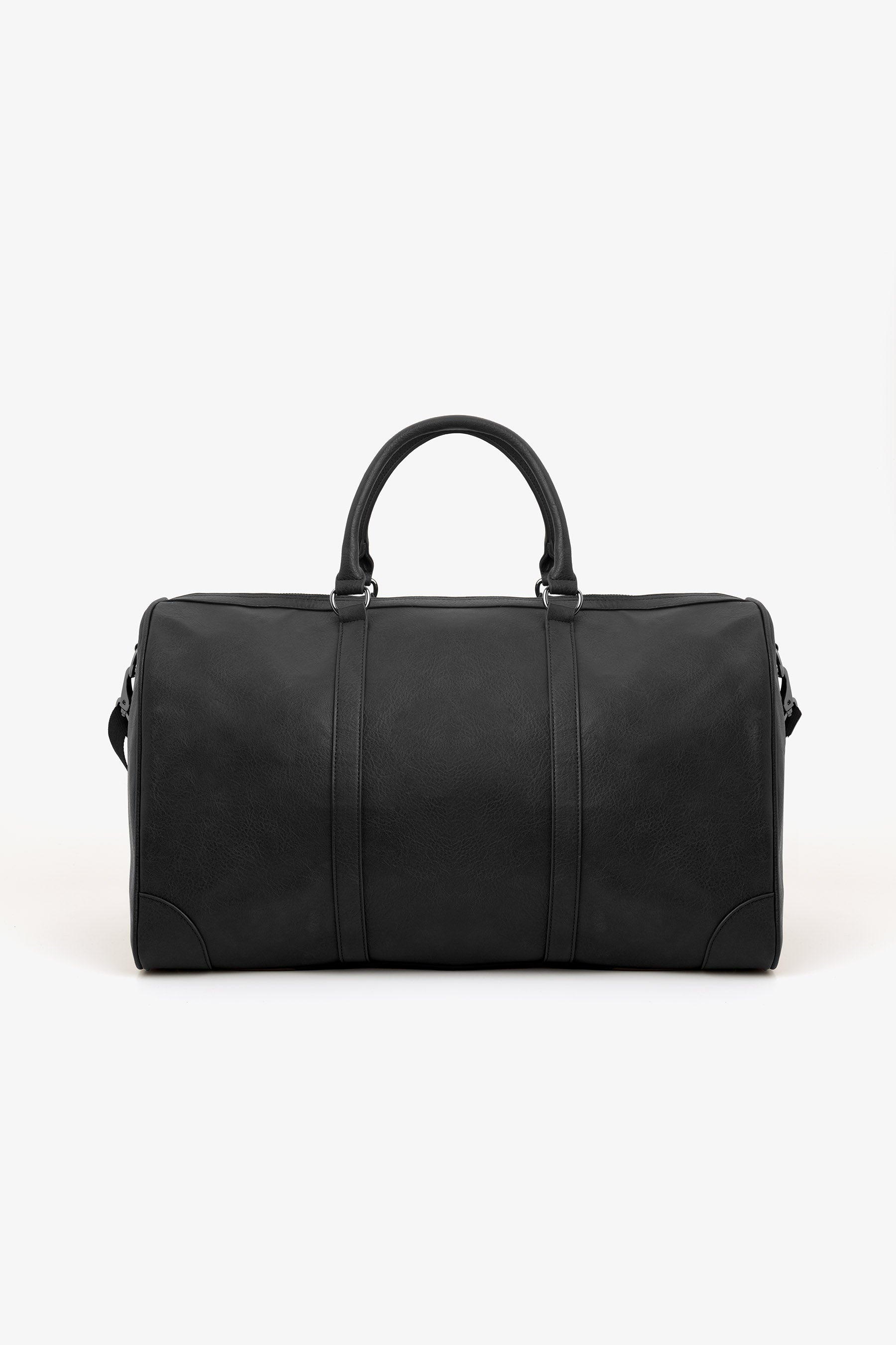 Grand sac en similicuir noir
