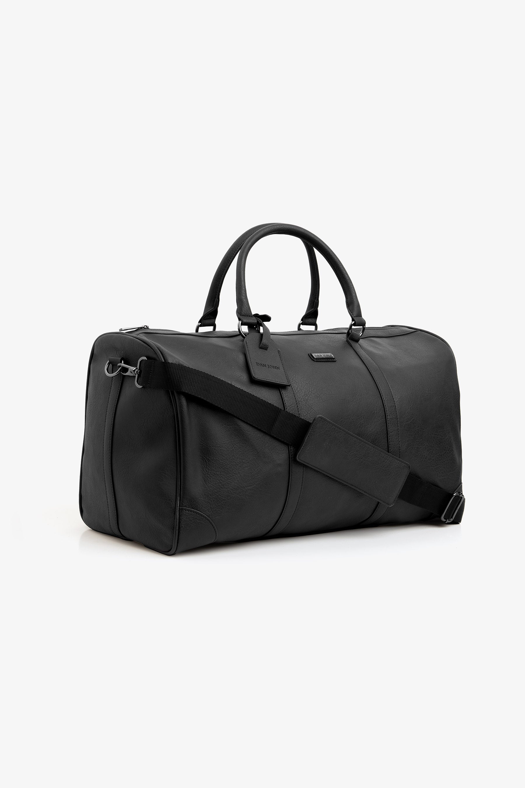 Grand sac en similicuir noir