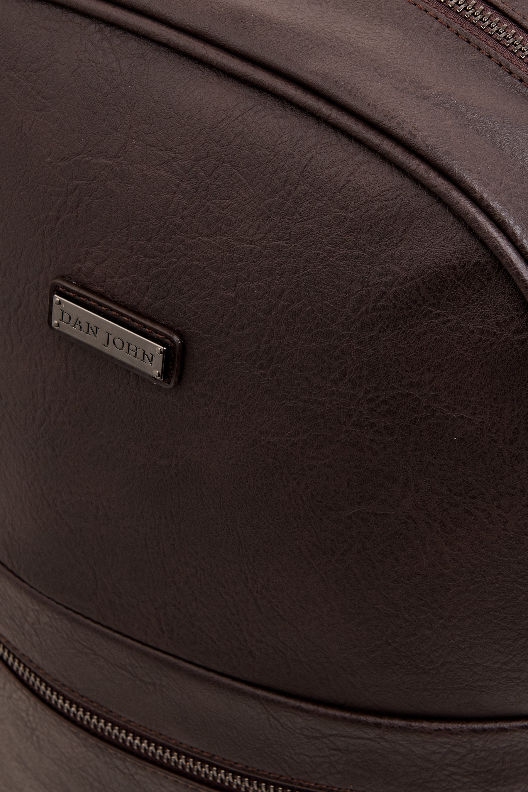 Sac à dos en similicuir brun foncé
