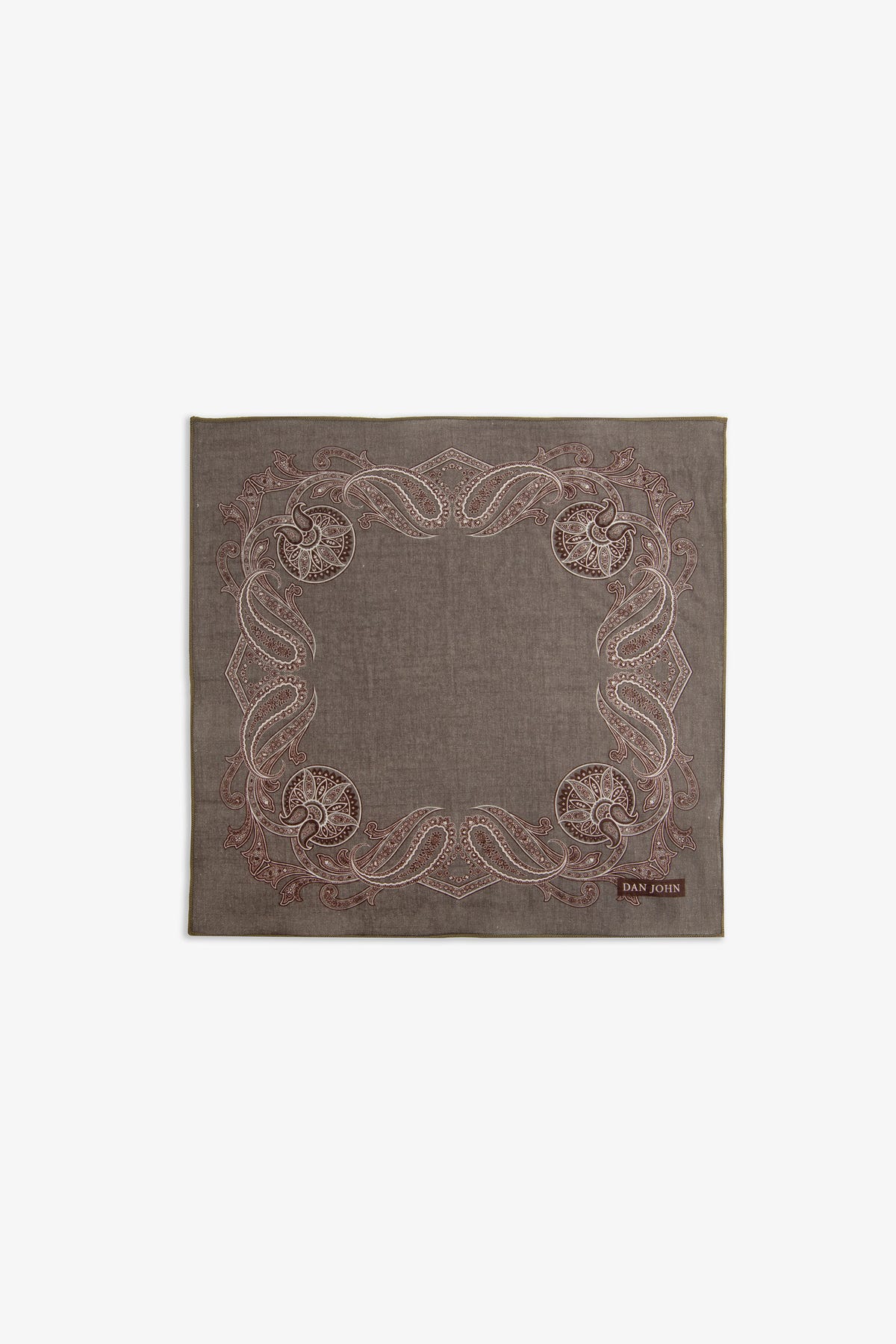 Pochette disegno cashmere oliva