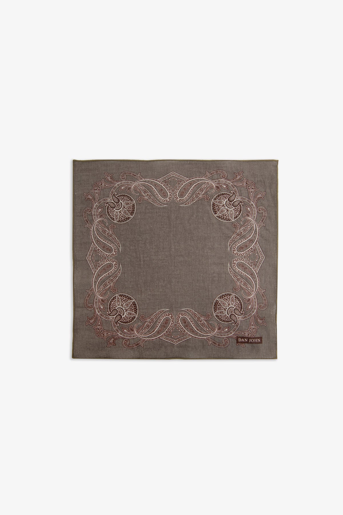 Pochette disegno cashmere oliva