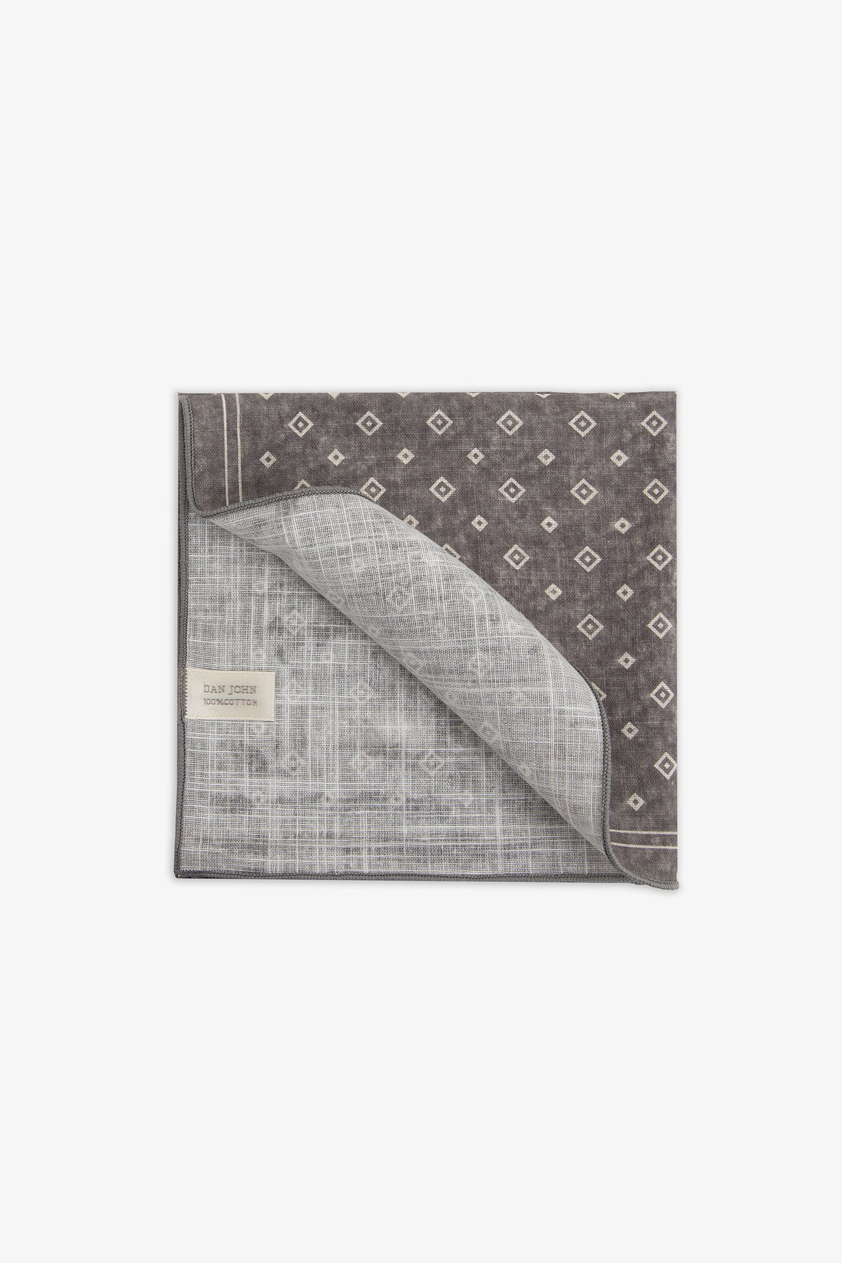 Pochette disegno rombi grigia