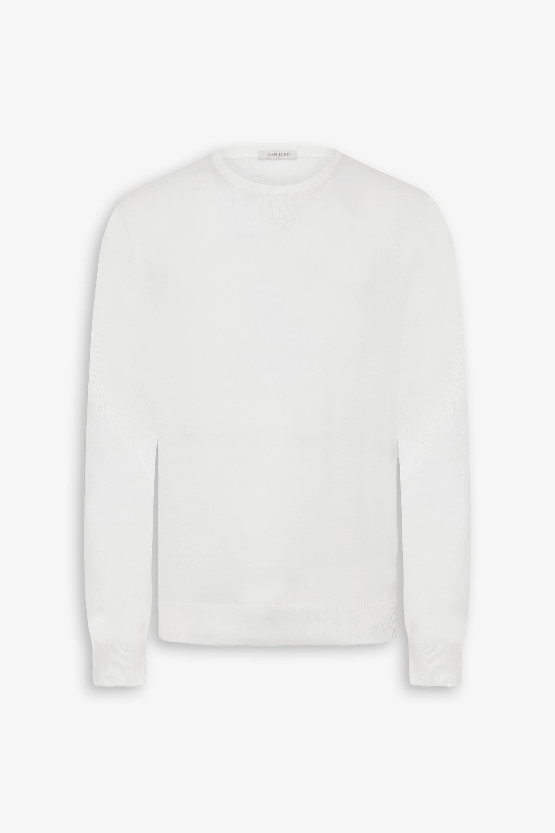 Basic-Pullover mit Rundhalsausschnitt in Cremefarbe