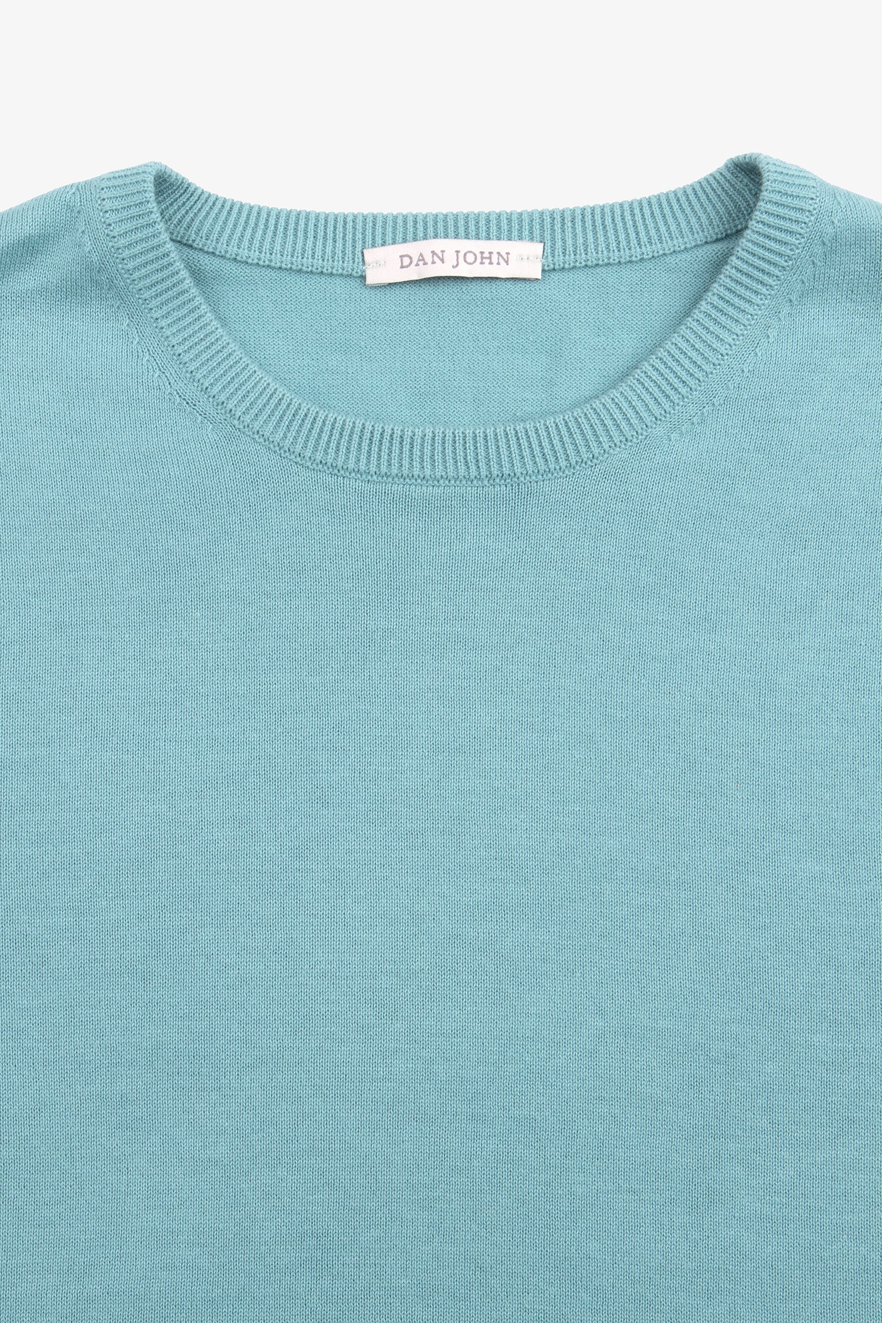 Maglia girocollo cotone turchese-Dan John