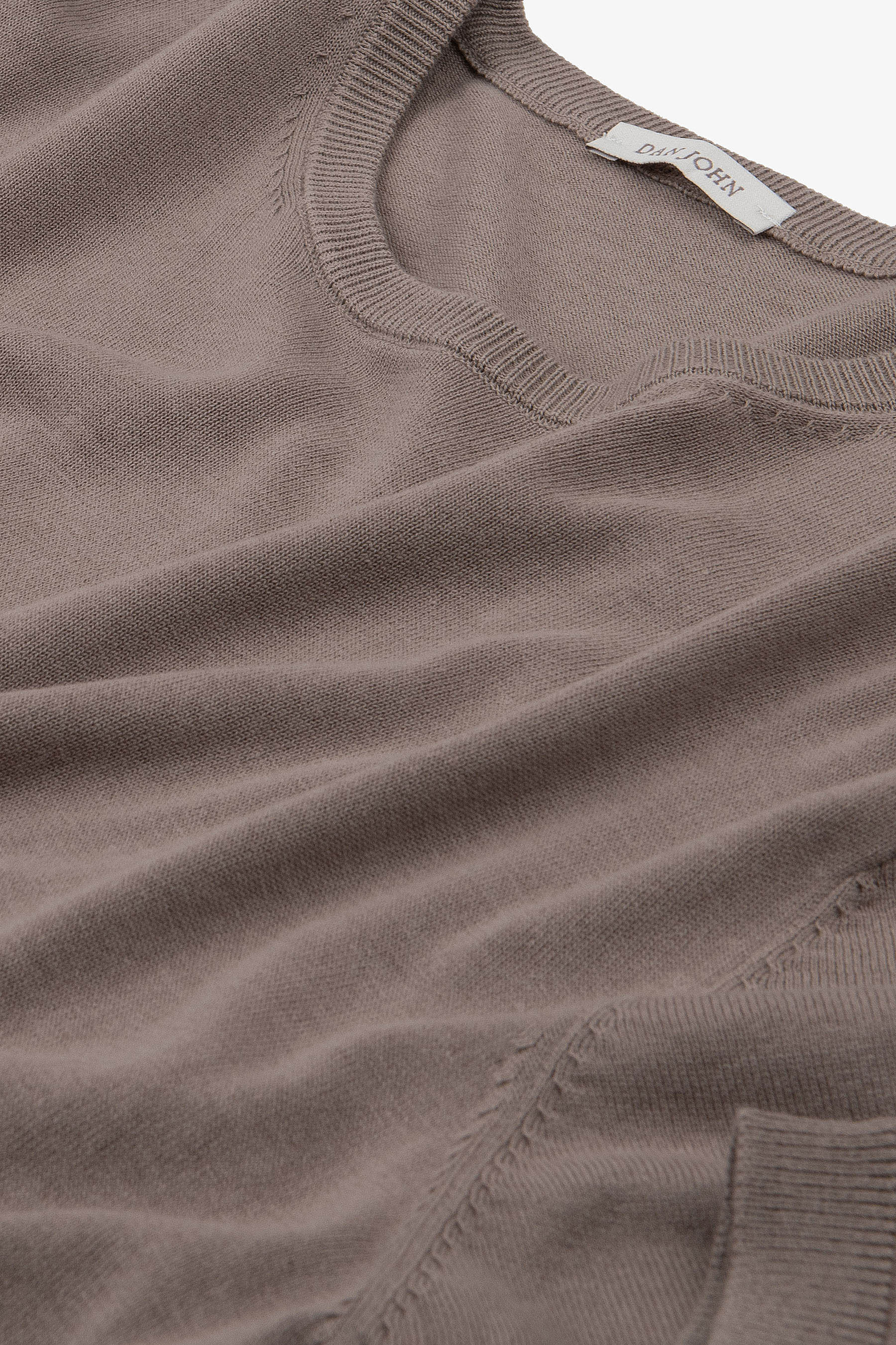 T-Shirt aus Strick in Taupe