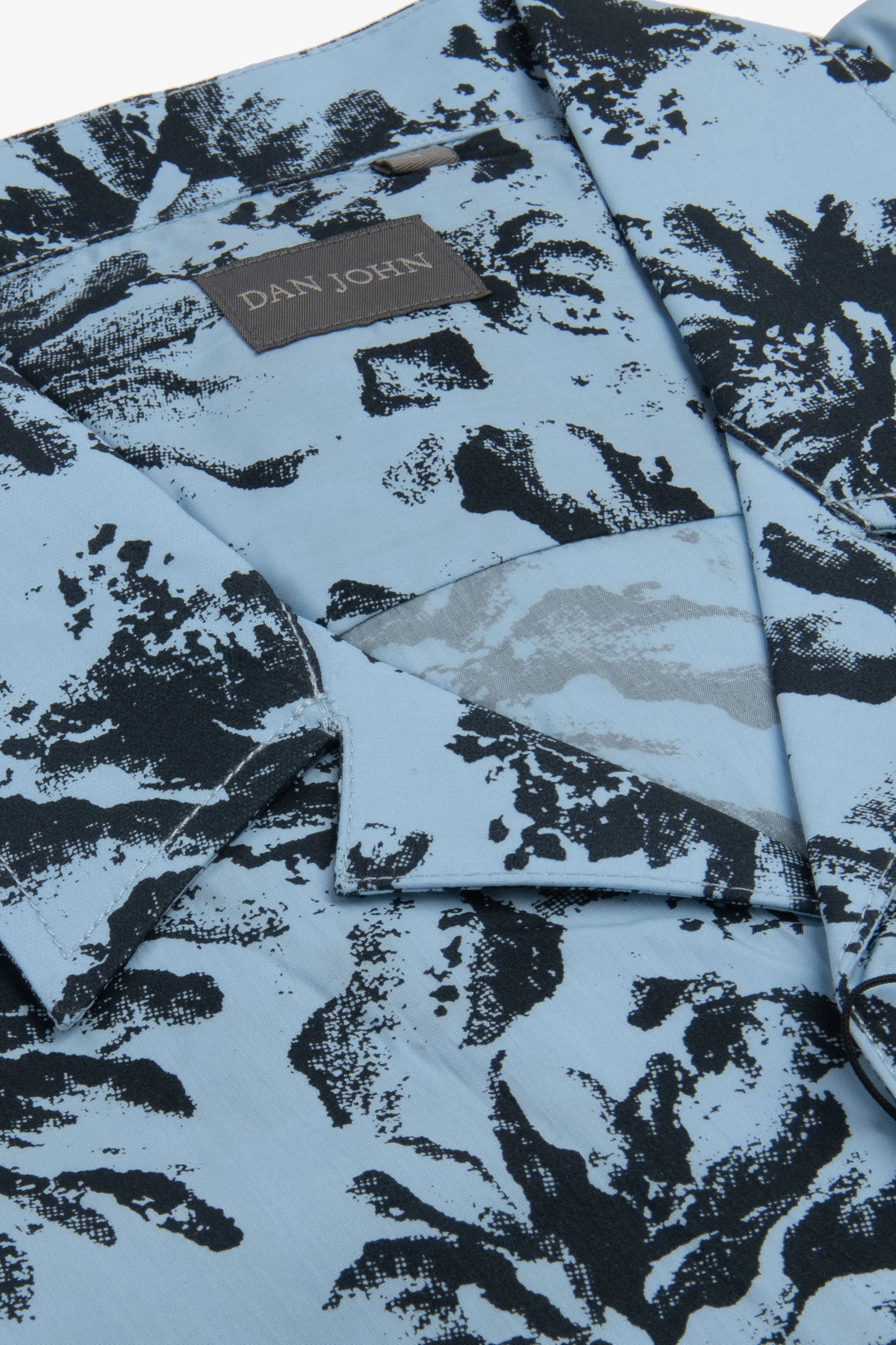 Camicia Hawaiana fantasia fiori azzurra-Dan John