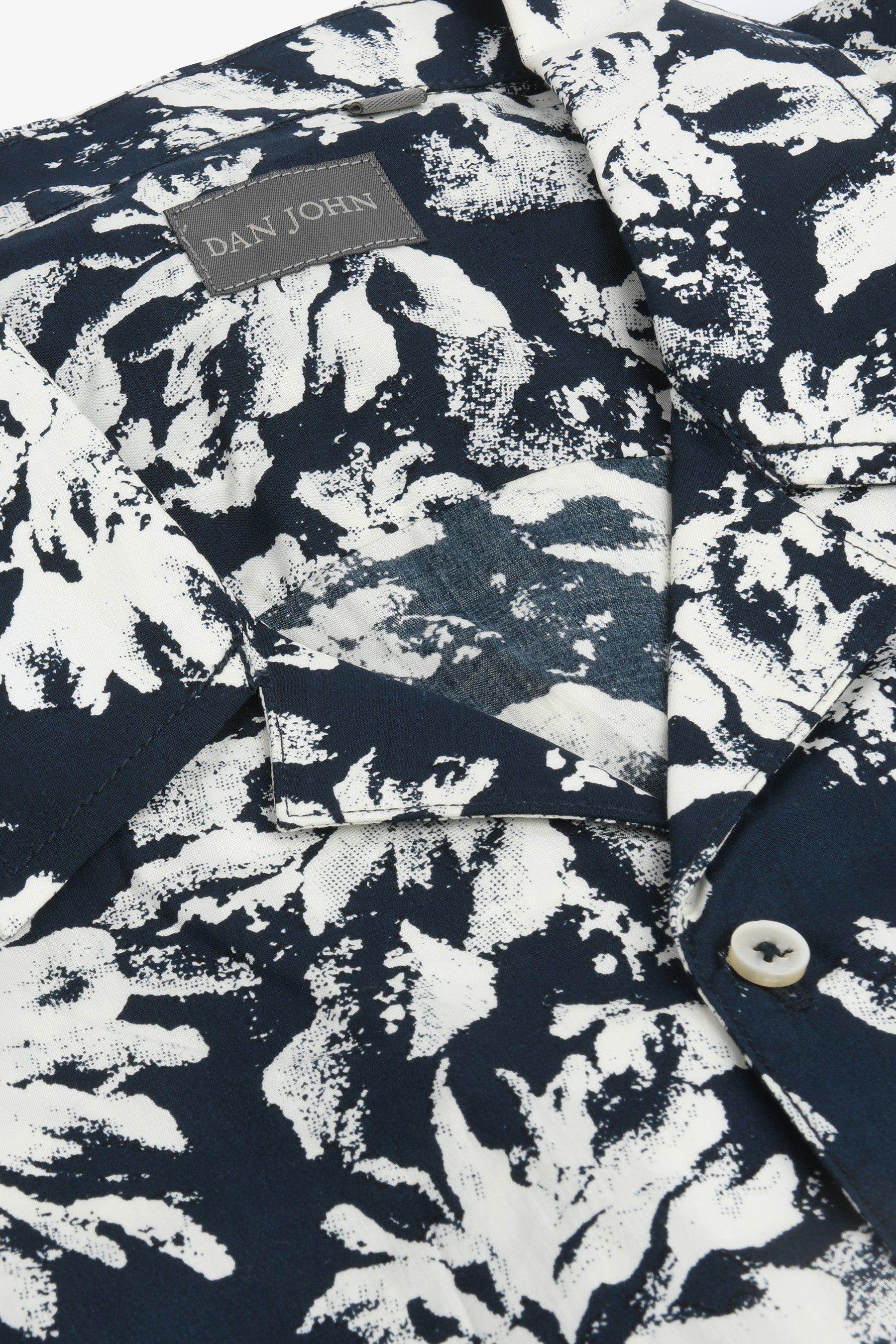 Camicia Hawaiana fantasia fiori blu-Dan John