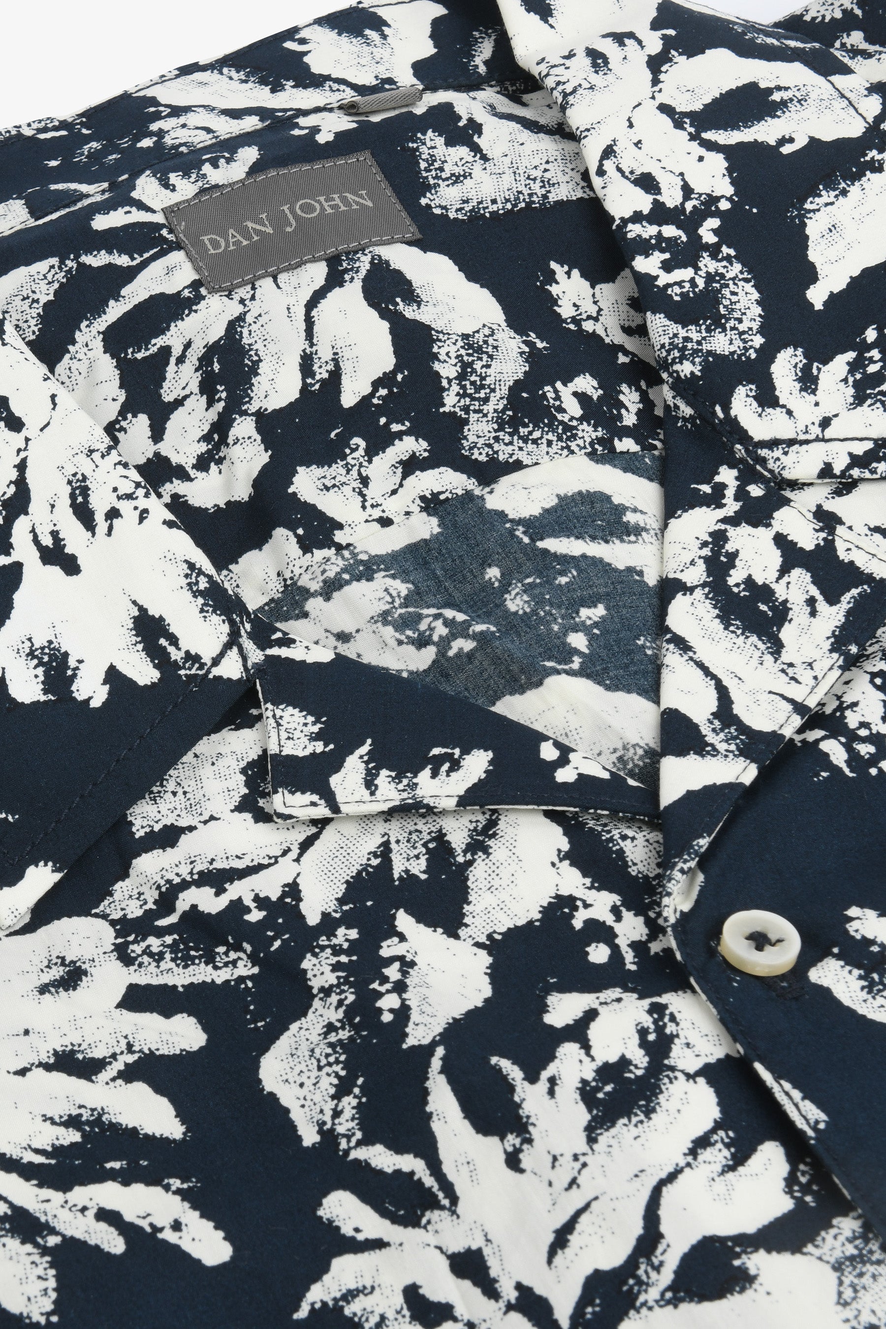 Camicia Hawaiana fantasia fiori blu-Dan John